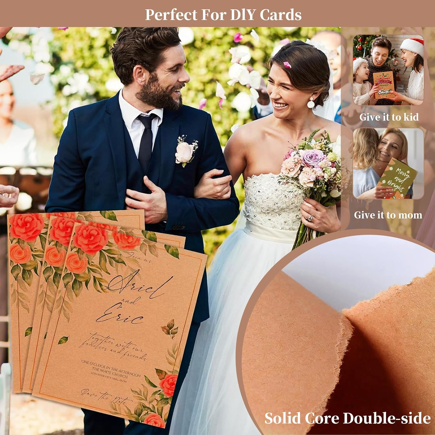 Kraft Cardstocks, A4 Art Cover Paper for DIY Project Crafts Cardstock Paper, Thick 250Gsm Cardstock for Printing Drawing Invitation Making, Cardstock Compatible with Laser & Inkjet Printer (30 Sheets) image number 3