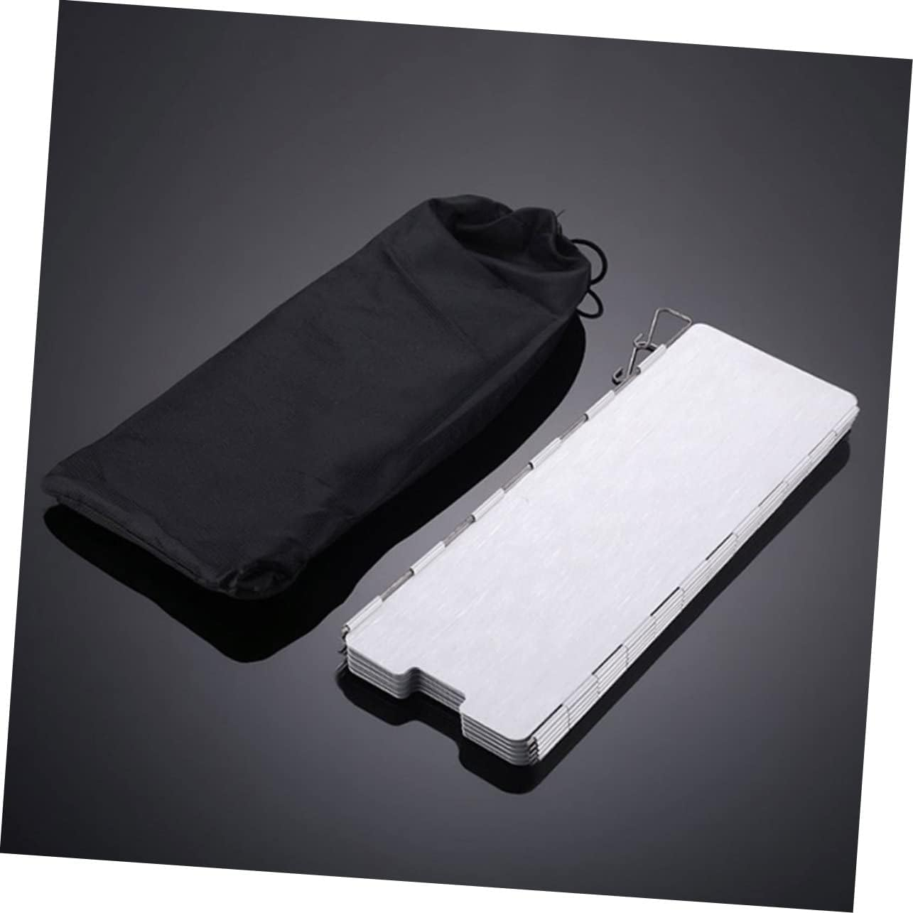 BESPORTBLE Foldable Aluminum Camping Stove Wind Shield 12 Plates with Drawstring Bag High Heat Resistant Windscreen for Outdoor Cooking Picnic BBQ and Hiking image number 3