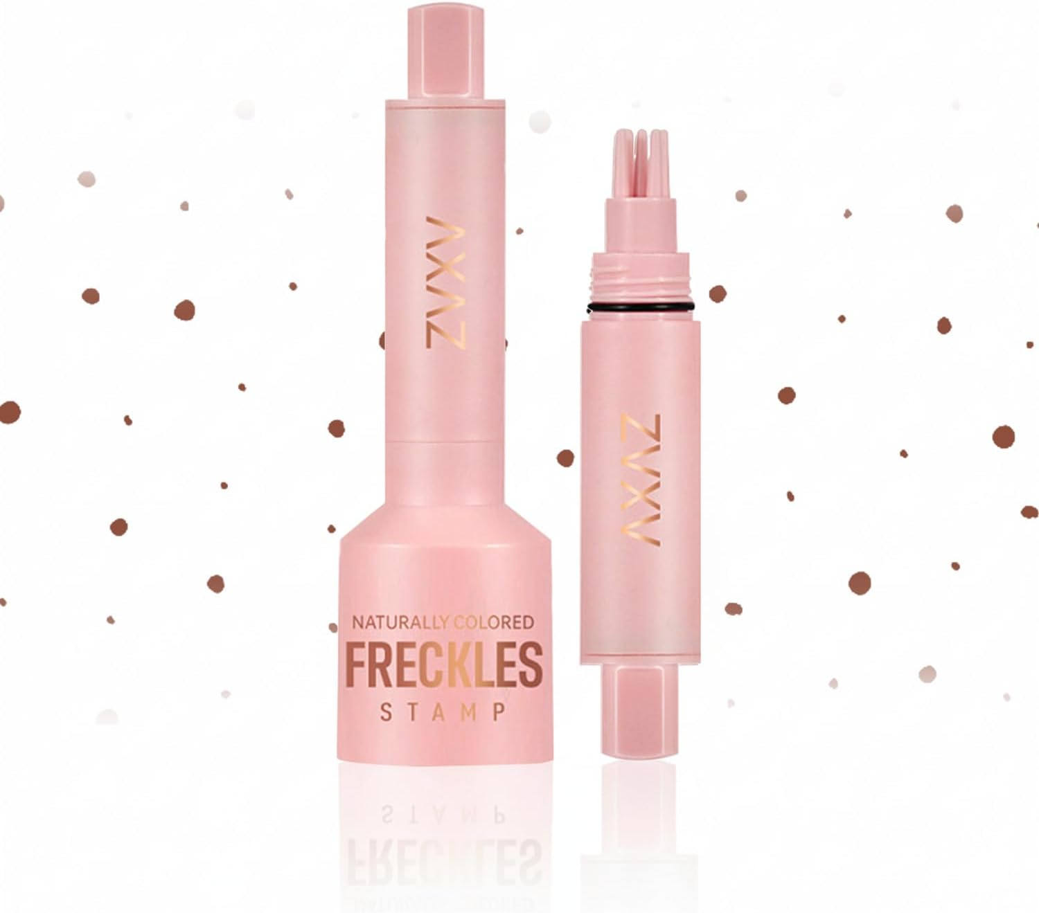 Freckle Stamp Pen - Waterproof Long-Lasting Freckle Marker for Natural-Looking Sunkissed Freckles, Easy-To-Use Cushion Tip Stamp for Quick Makeup (Light Brown)
