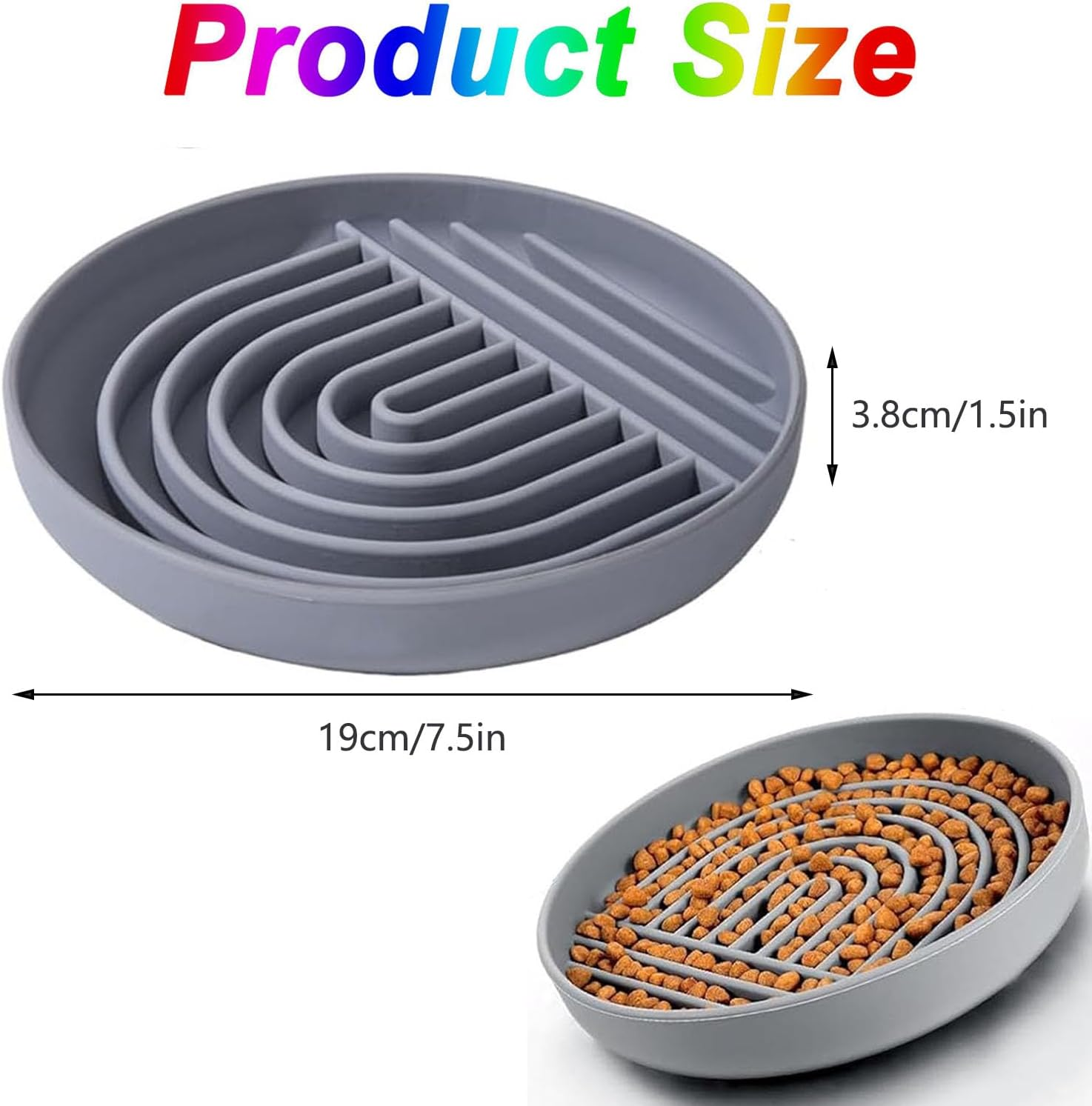 Slow Feeder Dog Bowls, Silicon Dog Bowl Slow Feeder, Non Slip Dog Slow Feeder Bowl, Cat Slow Feeder, Puzzle Silicone Dog Feeding Bowls with Suction Cups, Anti-Choking, Reduces Boredom,Anxiety image number 5