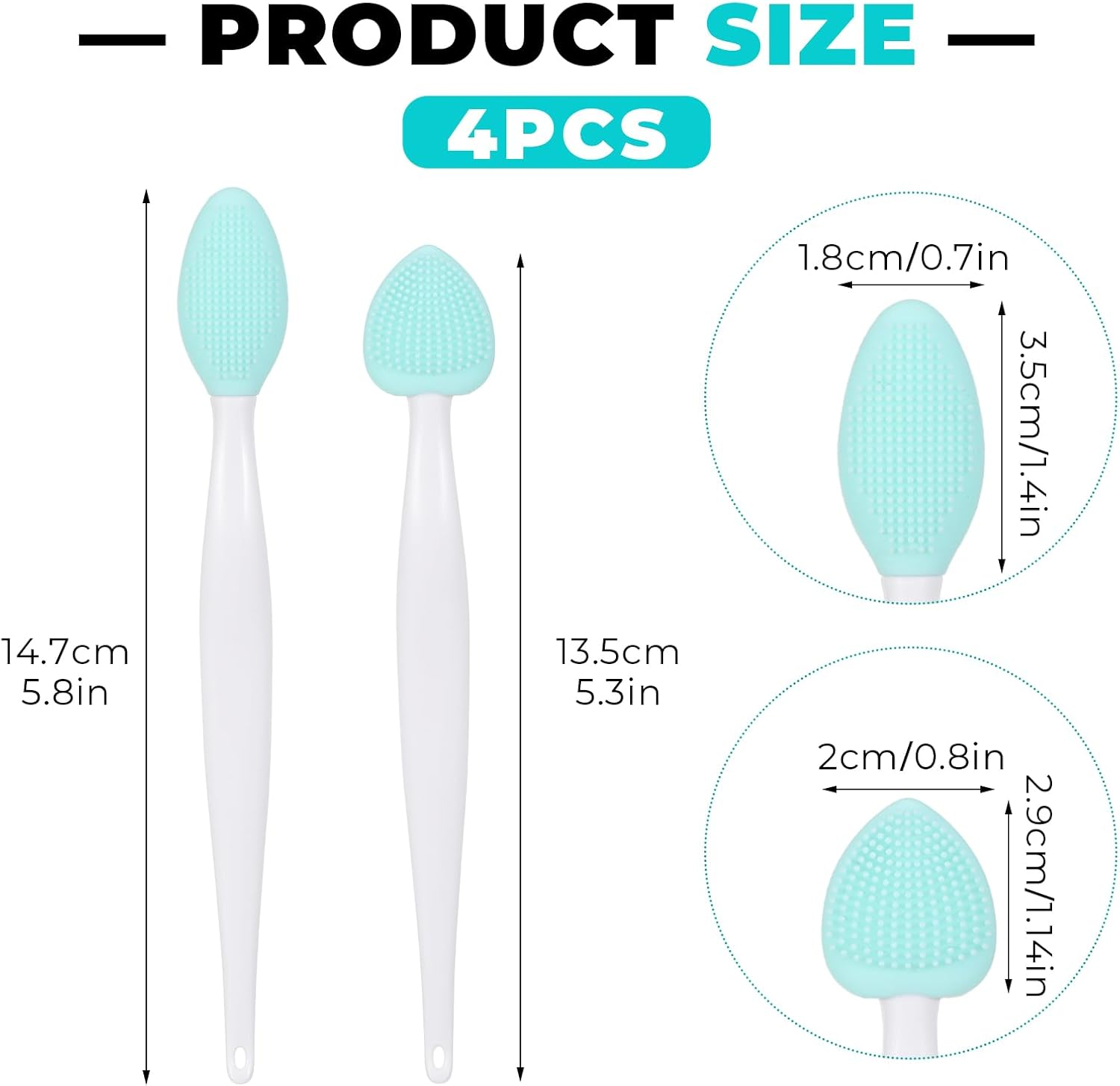 4Pcs Cat Acne Chin Treatment, Black Seed Soft Silicone Grooming Scraper, for Chin Acne & Blackhead Exfoliation, Double-Sided Brush image number 4