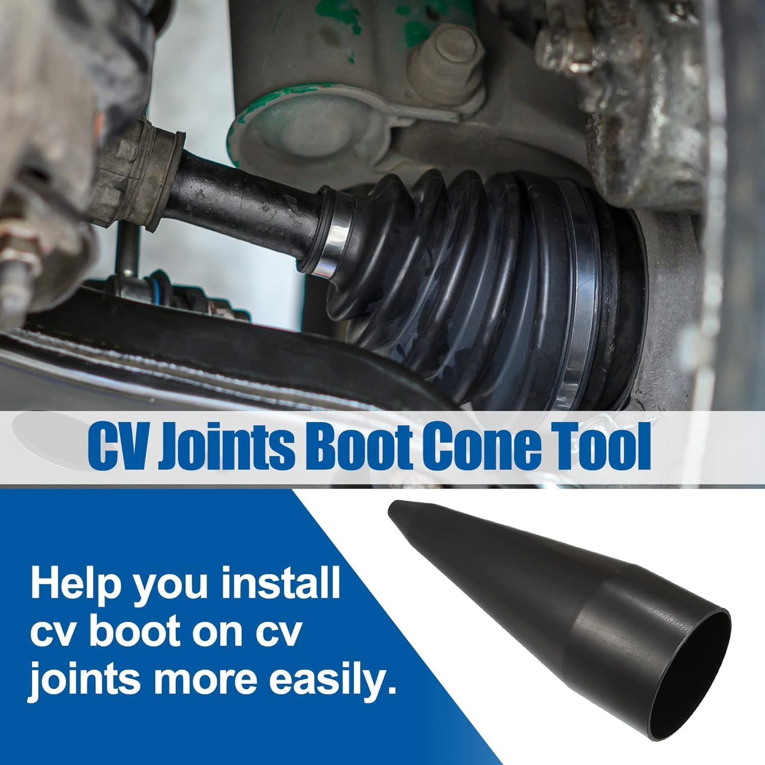 BEANPRECOY1 Pcs Universal Rubber Constant Speed CV Joint Boots Stretch CV Boot Cone Tool Axle Boot Mounting Cone for CV Boot Installation Tool for Universal Stretch CV Bottom Tool image number 3