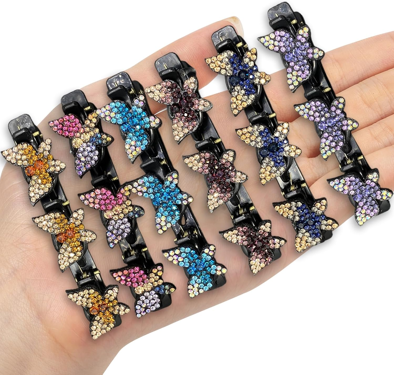 Ruzister 6 Butterfly Pony Clips, Hair Clips, Women'S Thin Hair, Hair Clip, Hairband Clip, Multicoloured, Large image number 1