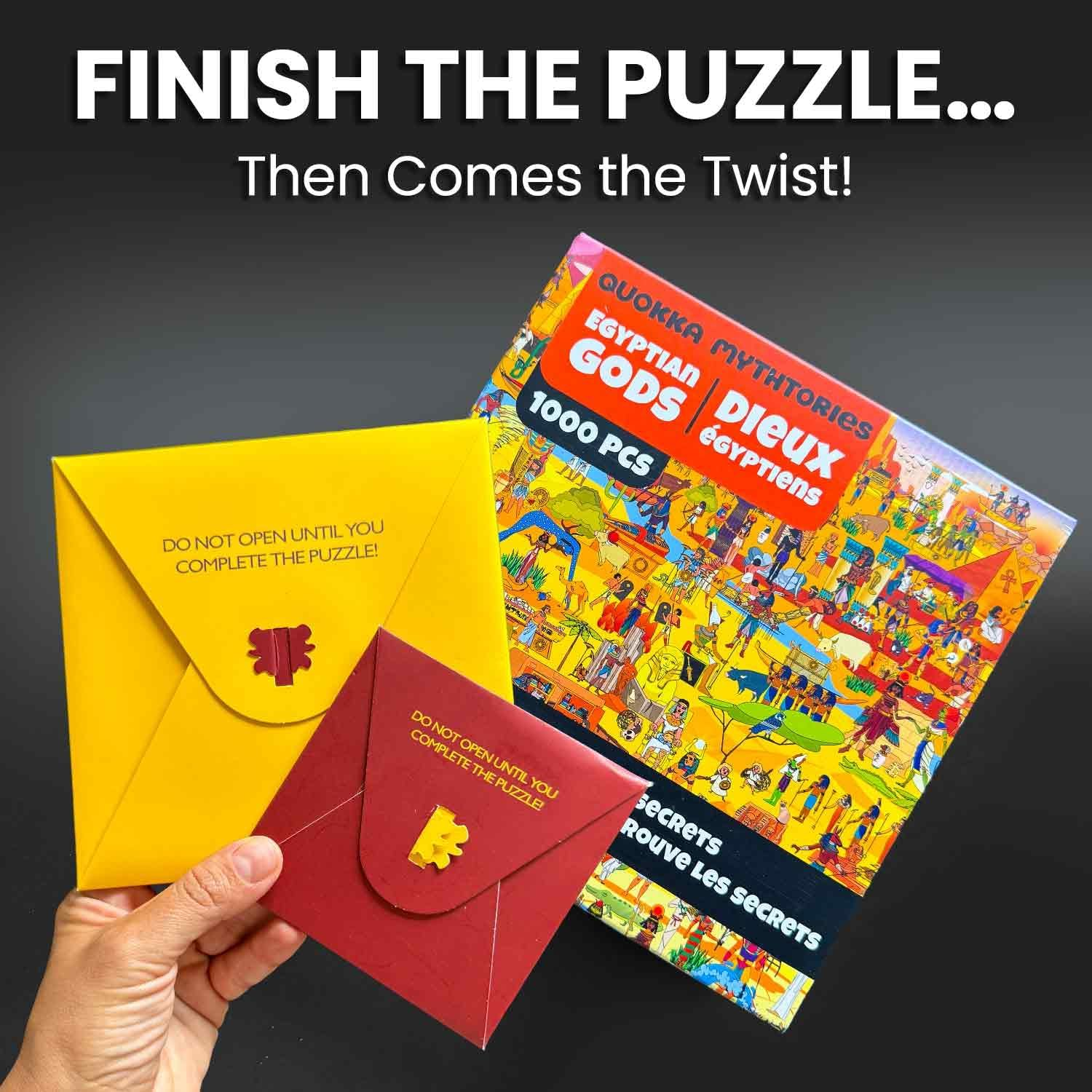 QUOKKA 1000 Piece Jigsaw Puzzle for Adults Mythories Ancient Gods Egyptian &ndash; Premium Box Packaging with Extra Fun Challenges, Perfect for Relaxation, Creativity & Gift Giving image number 4