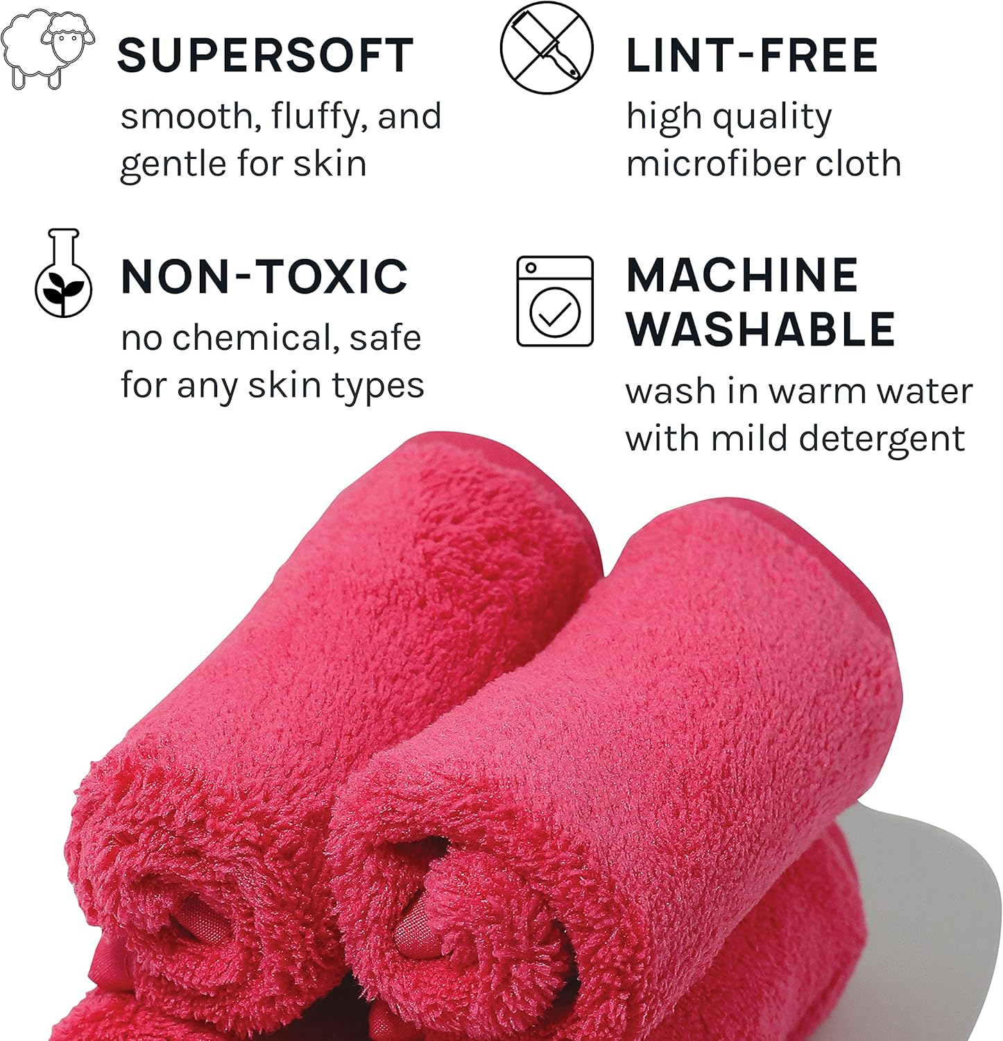 AOA Studio Microfiber Face Cloth Makeup Erase Remover Face Towels Reusable Microfiber Cleansing Towel Remove Makeup with Water7.8" X 6.2", All Skin Type and Even Sensitive Skin (8 Packs) image number 2