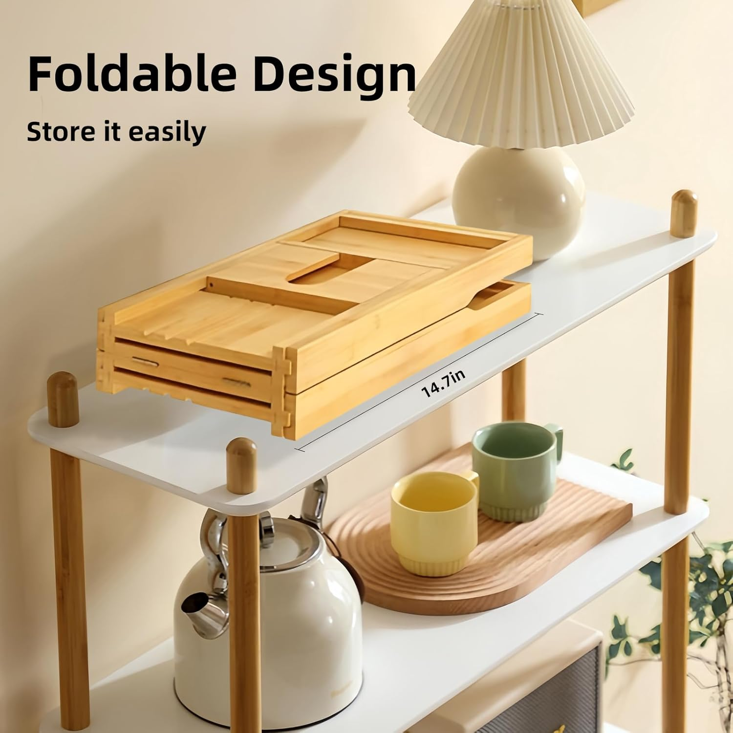 STEUGO Bamboo Expandable Bathtub Tray, Premium Bath Reading Tray for Tub, Books Caddy While Soaking, Tablets & Wine Glasses - Perfect Luxury Gifts for Anniversary and Wedding, Bathroom Accessories image number 3