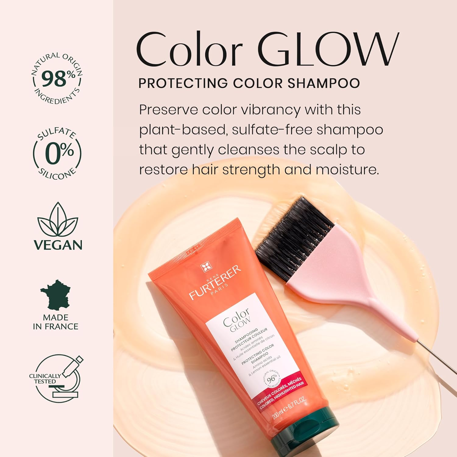 Ren&eacute; Furterer Color Glow Protecting Color Shampoo - Amino Acids & Lemon Essential Oil 16.9 Fl Oz. image number 6
