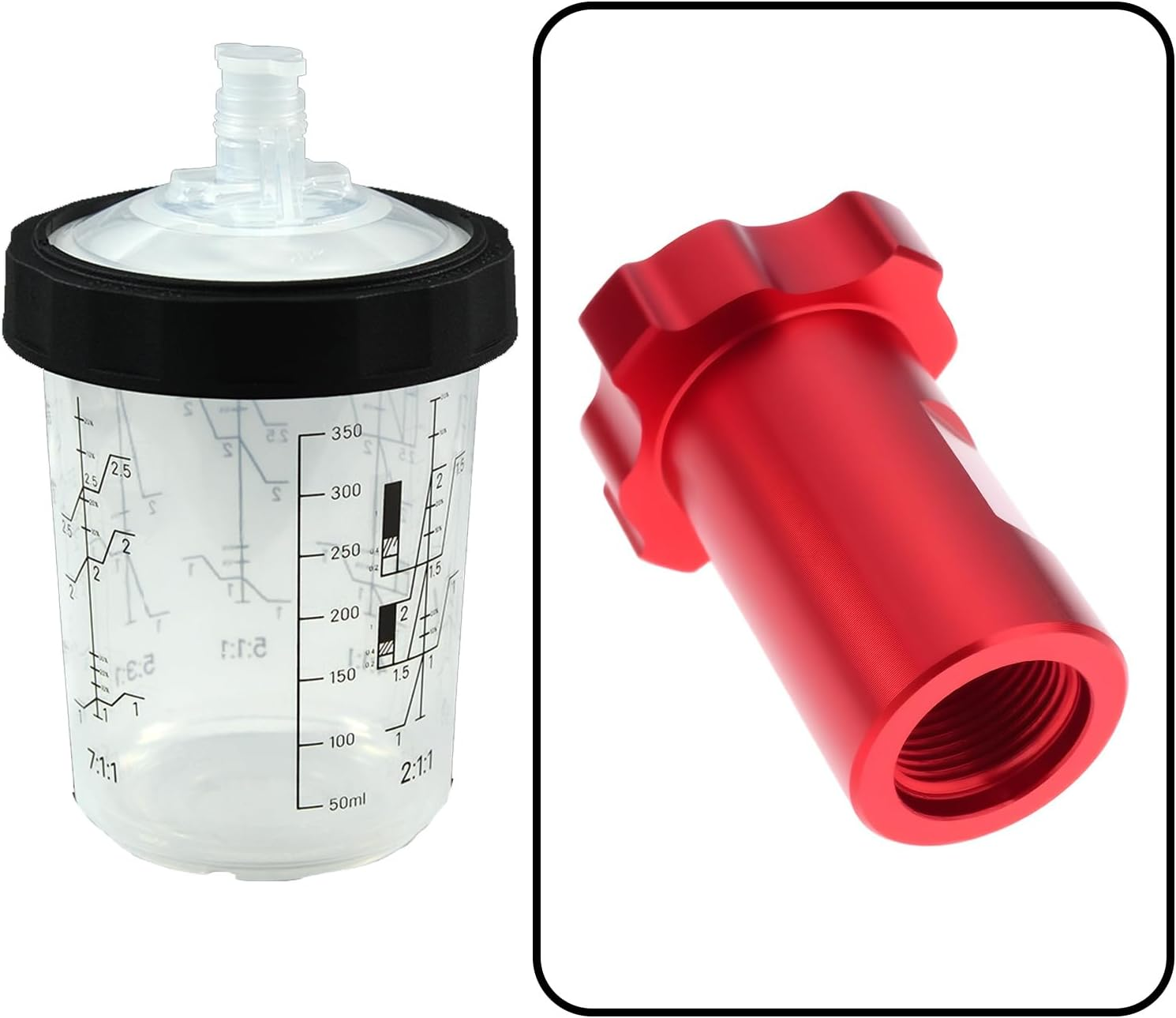 2Pcs Metal Spray Gun Cups Aluminum Adapter M14X1.0Mm for Disposable Measuring Cups image number 6