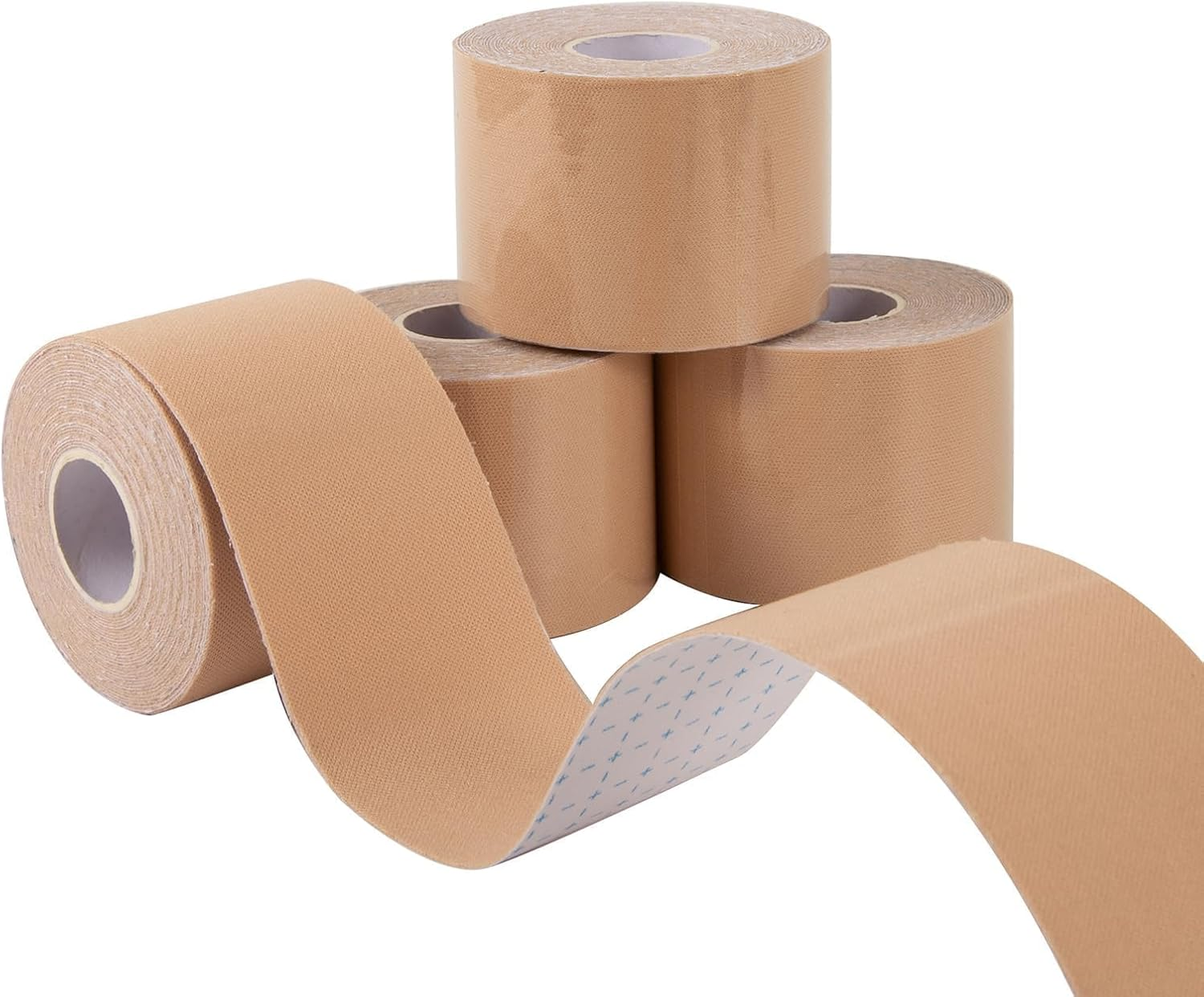 Kinesiology Tape, 4 Rolls Pain Relief Adhesive, Best Therapeutic Muscle Support Aid,2In X 16.4Ft(5Cm X5M)Waterproof Athletic Sports Tape Physio Tape for Knees, Shoulder, Ankles, Elbow, Joint Support(Beige) image number 3