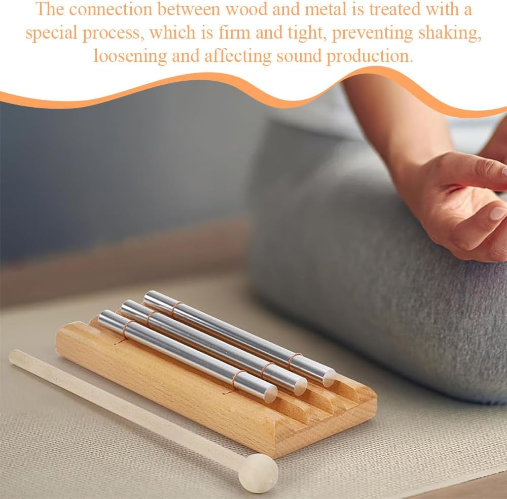 Percussion Chimes,Polyphony Bells,Meditation Chime,Wooden Percussion Instrument,For Prayer, Yoga, Eastern Energy Healing, Mindfulness and Sound or Rhythm Development with Gavel image number 4