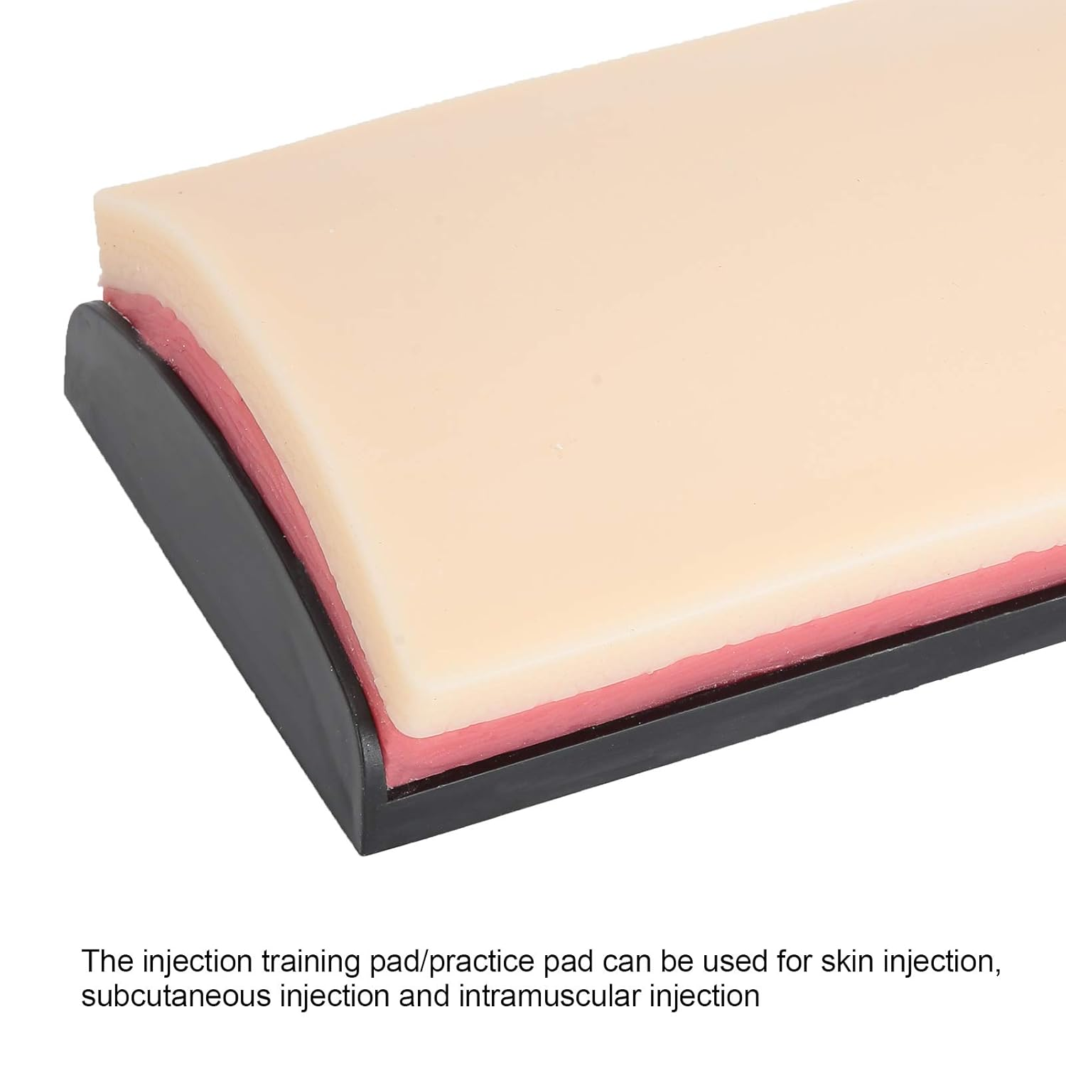 Training Suture Pad Skin Model Practice with Curved Base, 7.1 X 3.9 X 2In anti Slip Rubber Stoppers 3 Layers Reusable for Student Nurse, Simulation Human Skin Incision Suture image number 4