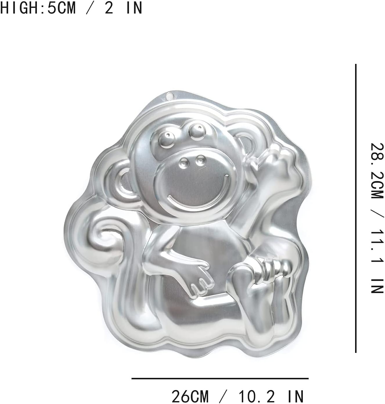 3D Aluminum Large Monkey Shape Cake Pan Baking Pans Tins Cake Decorating Mould Birthday Halloween Christmas Party Bakeware image number 1