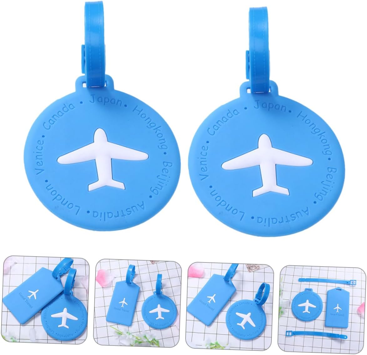 CHILDWEET 2Pcs Funny Luggage Tag Accessories Cartoon Suitcase Tags Silicone Luggage image number 4