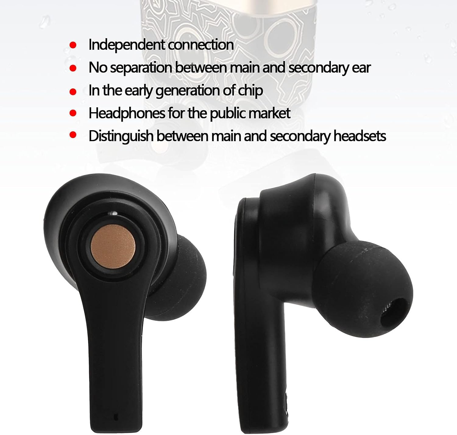 Dilwe TS-100 True Wireless Earphones, Touch Control Bluetooth 5.0 Headphones with Wireless Charging Case, Noise Cancelling Headset, In-Ear Headphones image number 4