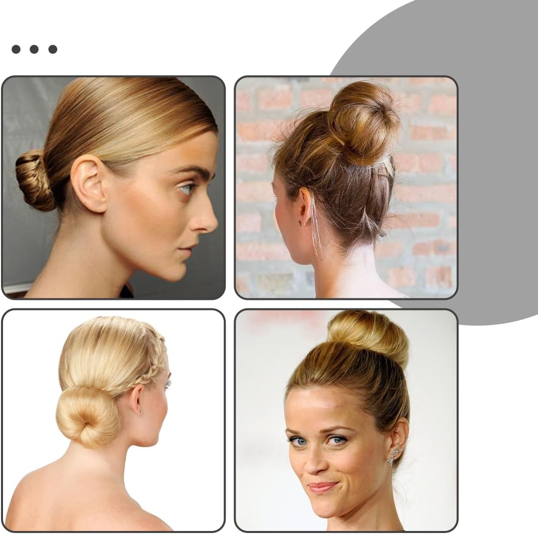 Pack of 4 Hair Bun Maker Upgraded Hair Holder Sponge Clips Hair Styling Doughnut Bun Hair Twist Curler Donut Tools Magic Hair Bun 2 Large and 2 Small image number 1