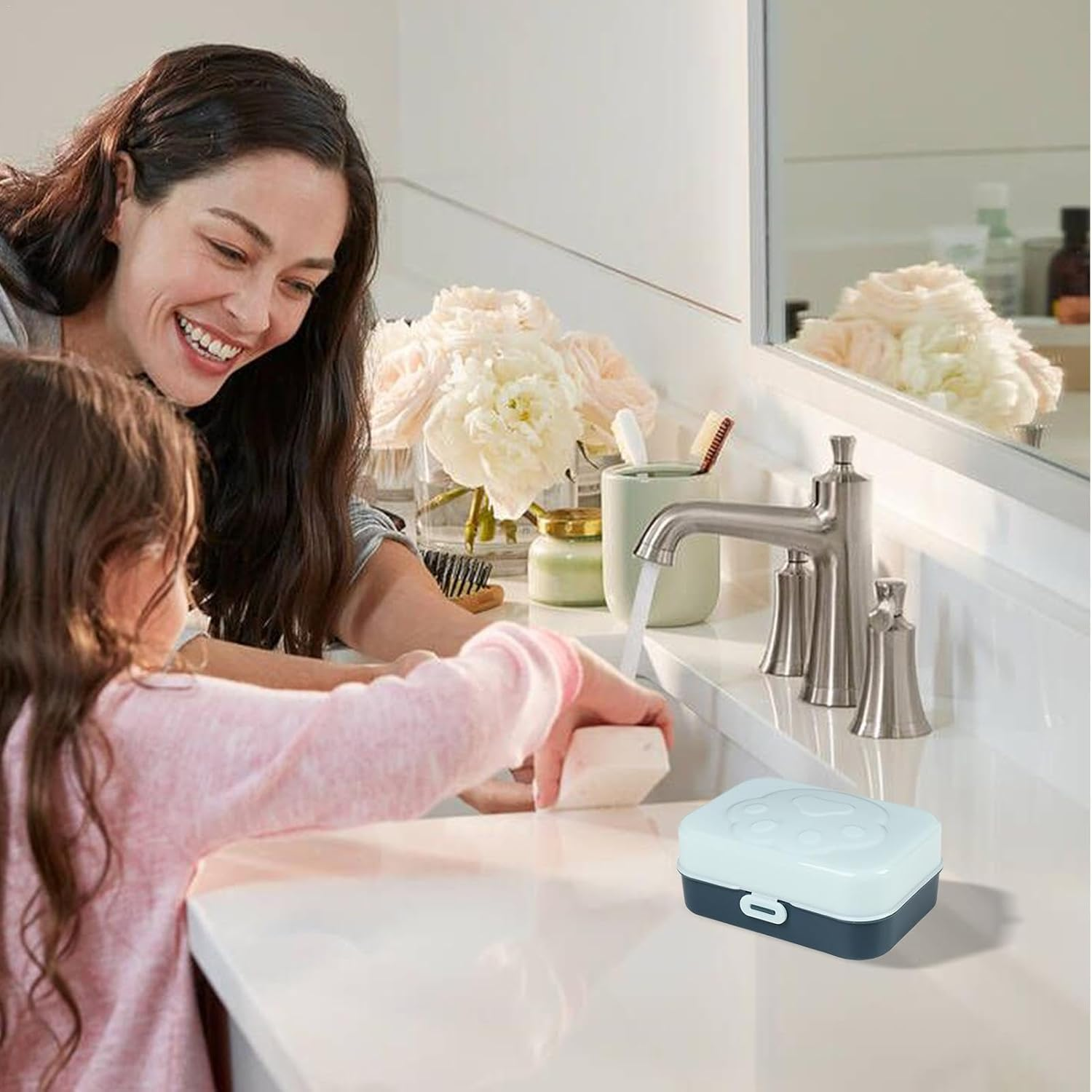 Travel Box for Shampoo Bar - Travel Shampoo Bar Container | with Sealing Lid Drain Case for Shampoo Bar for Body Wash Cat Paw Design | Bar Box image number 4