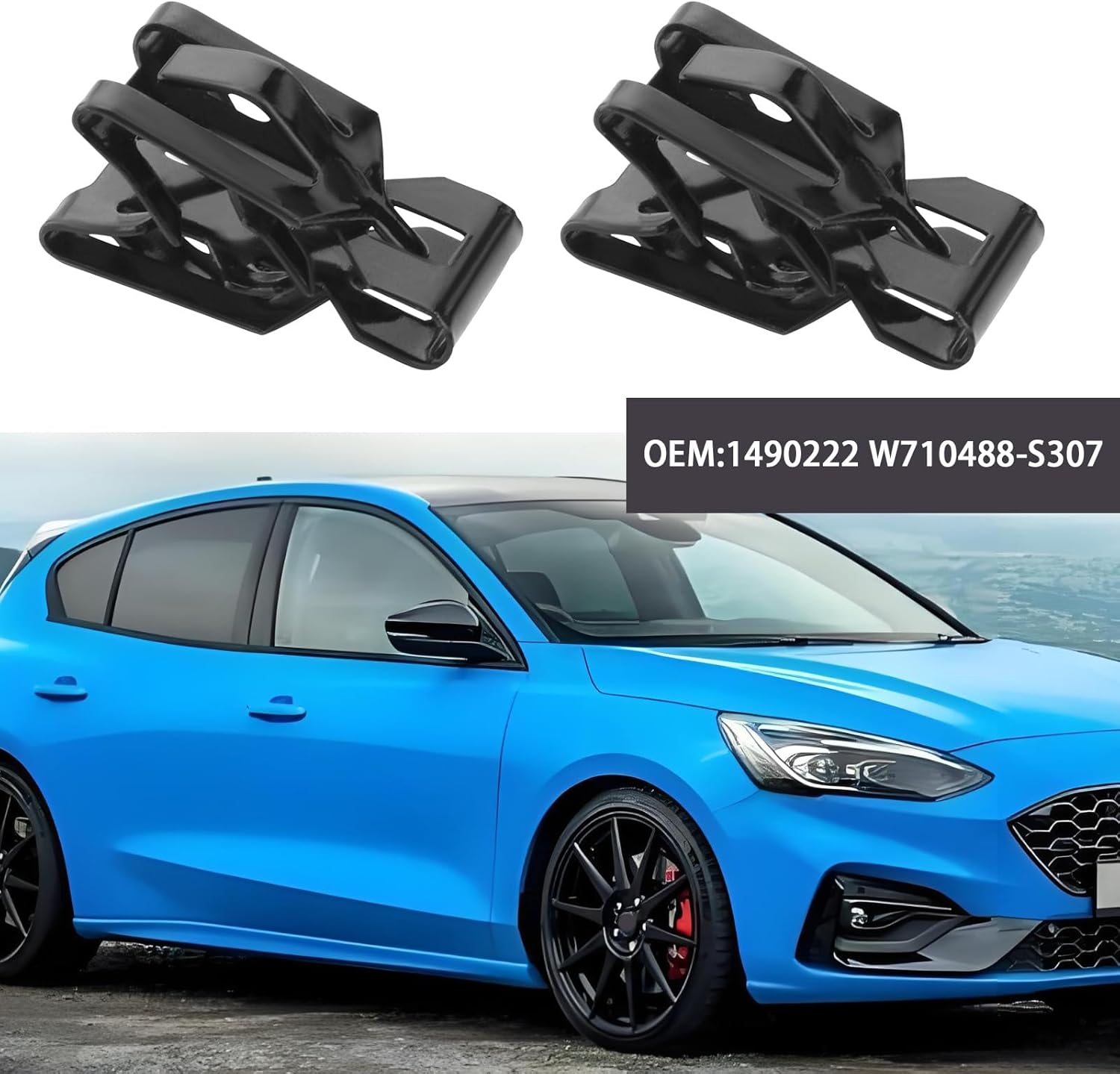 SG Store 20Pcs Boot Lining Trim Panel Clips Replacement Part 1490222 Compatible with Ford Fiesta Compatible with Focus C-Max Compatible with Focus Black image number 6