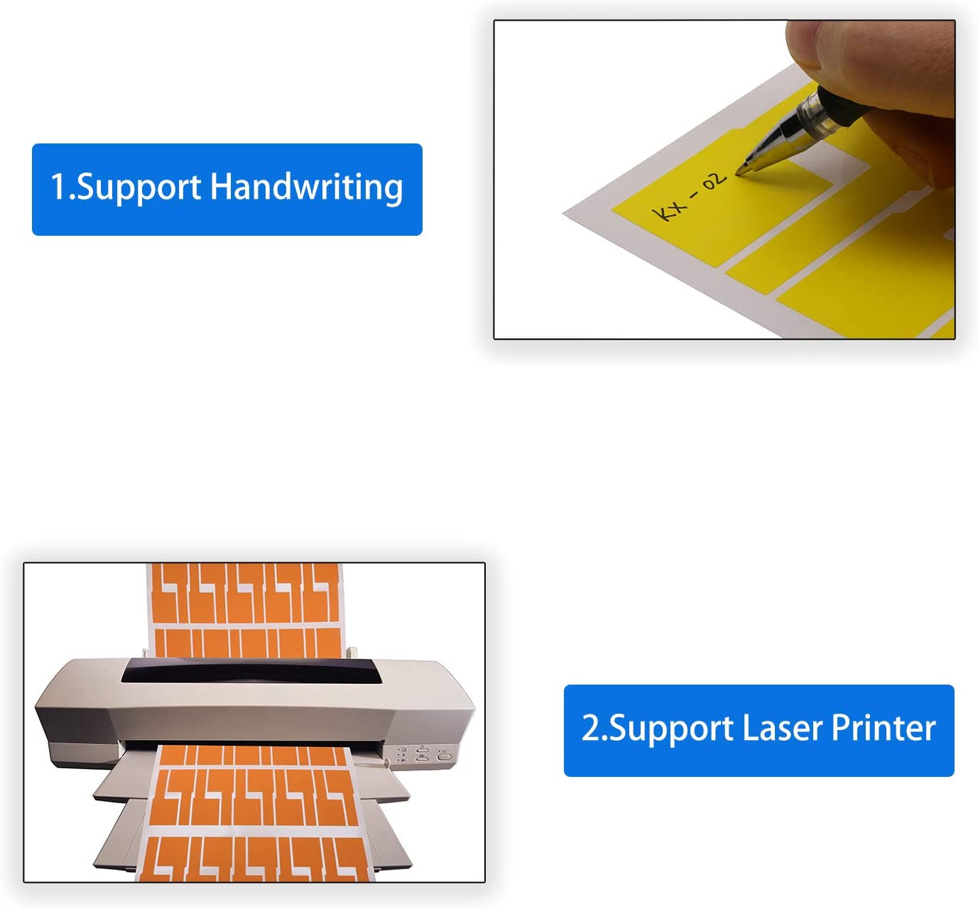 Mini Skater 240 Labels 8 Sheet Colorful Waterproof Cord Labels Tags Write on Stickers Tear Resistant Flexible Works Cord Identification Labels for Laser Printer (8 Sheet (240 Labels)) image number 5