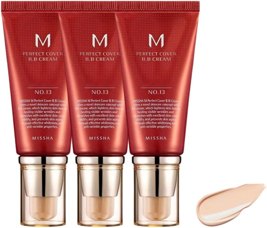 M Perfect Cover BB Cream Ex No.13 Bright Beige 50Ml X 3EA. Bulk Buy Set for MISSHA (3 Tubes)