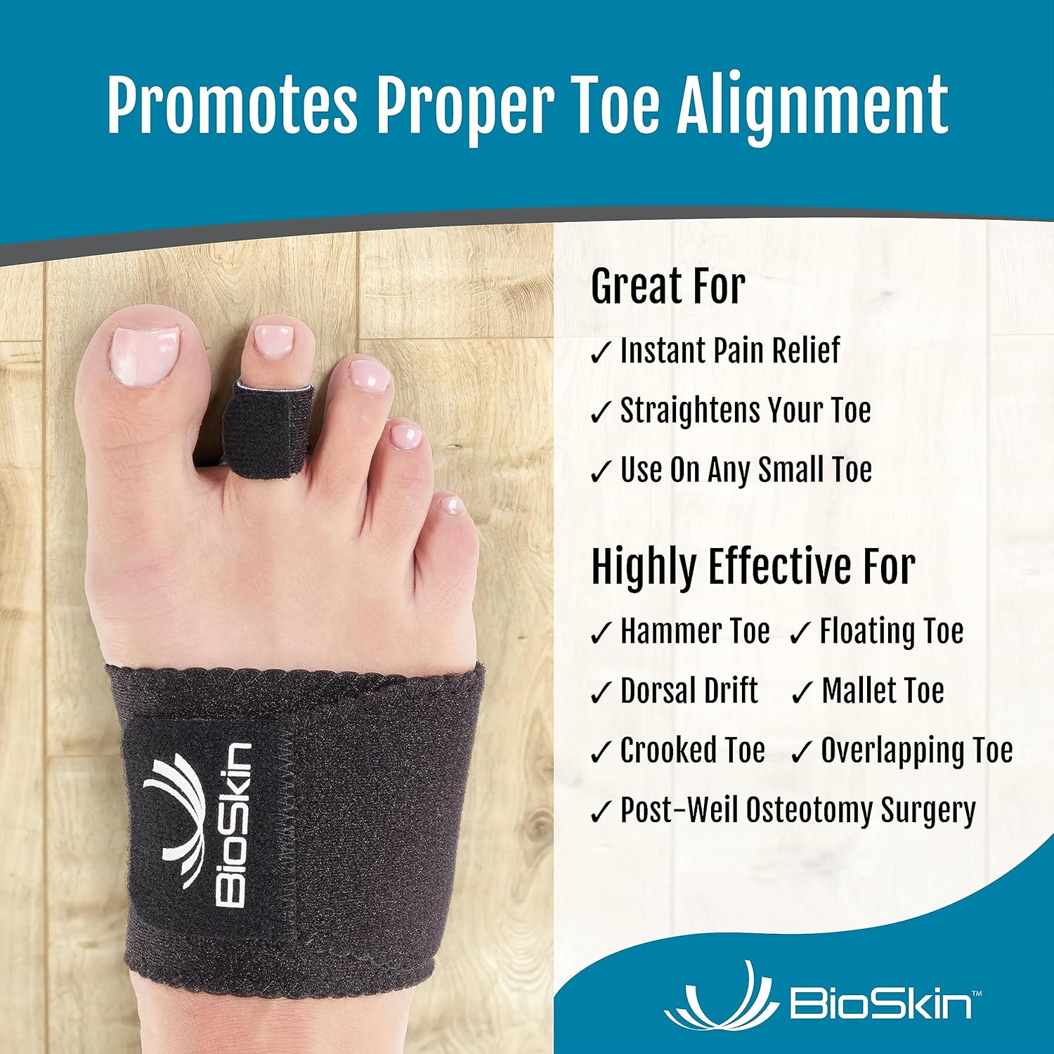 Hammer Toe Straightener for Metatarsalgia, Claw Toe or Mallet Toe - Osteotomy Strap and Foot Compression Wrap - By image number 4