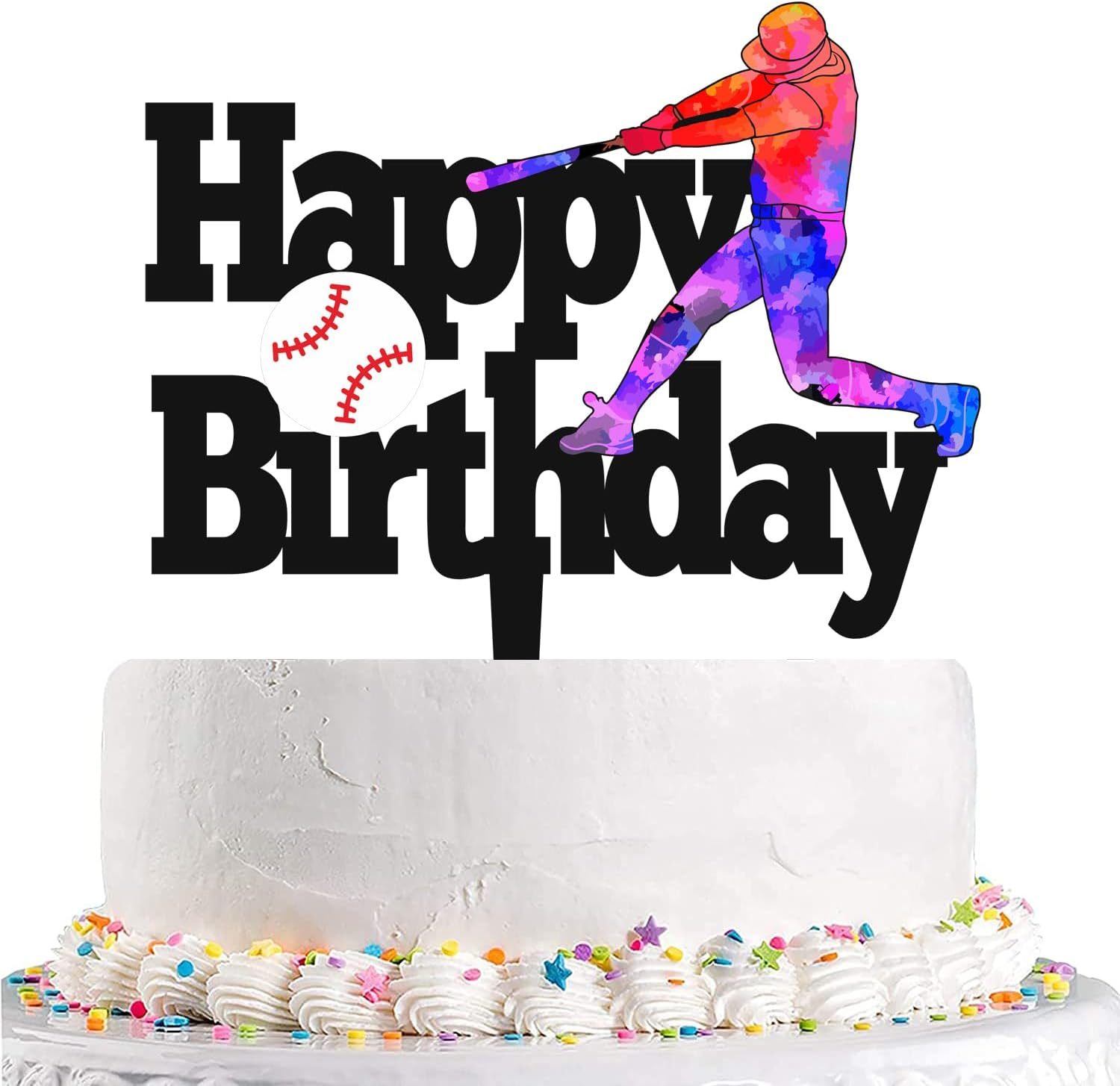 Baseball Cake Topper Baseball Theme Birthday Acrylic Decorations Baseball Softball Player Cake Topper Sport Themed Birthday Party Cake Supplies image number 3