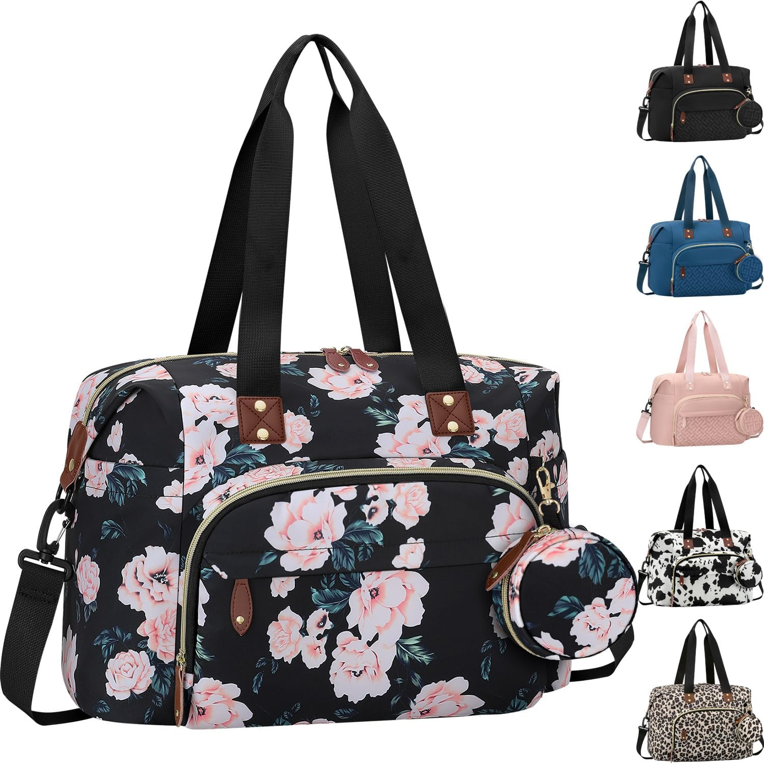 Diaper Bag Tote with Pacifier Case, Large Tote Diaper Bag for Women with Shoulder Straps