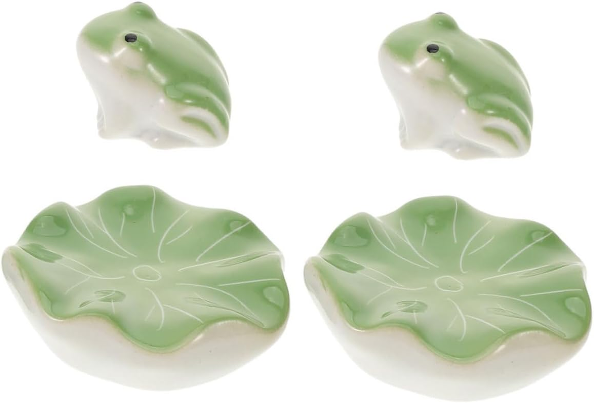 Toyvian 2Sets Ceramic Floating Frog and Tea Pet Sculptures for Aquarium Decor Realistic Fish Tank Decoration of Lifelike Floating Animals for Landscape image number 6