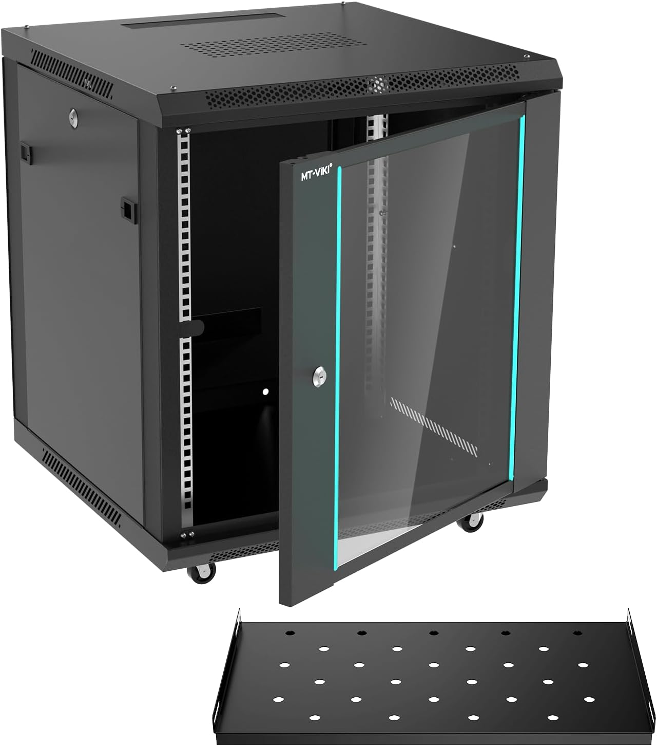 MT-VIKI 6U Wall Mount Server Cabinet Network Rack Vented Enclosure, 0.8Mm Thick, 17.7'' Deep (450Mm), for 19'' IT Equipment, Included 1Pcs 10'' Depth Rack Shelf image number 1