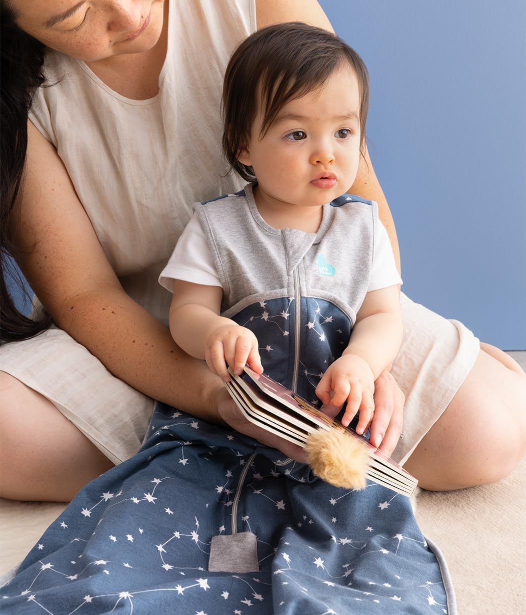 Love to Dream Sleep Bag - Sleeveless Design - 100% Cotton - Light and Ultra Breathable - Twin Zipper - Summer Days -, Wearable Blanket - Spring, Summer - Sleepwear - 18-36M - 0.2TOG - Grey image number 5