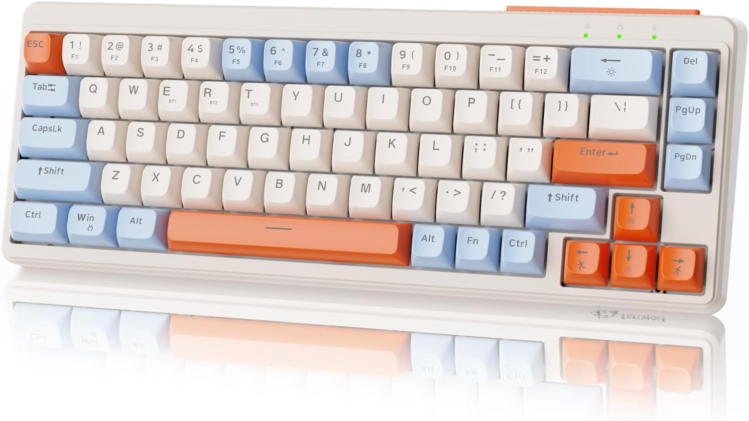 ZIYOU LANG &times;FREEWOLF M68 TKL Wireless Gaming Keyboard, 3-Mode Compact Membrane Keyboard 2.4Ghz/Bt5.1/Usb-C, 19 Keys Anti-Ghosting, 2000Mah Rechargeable - Cranberry