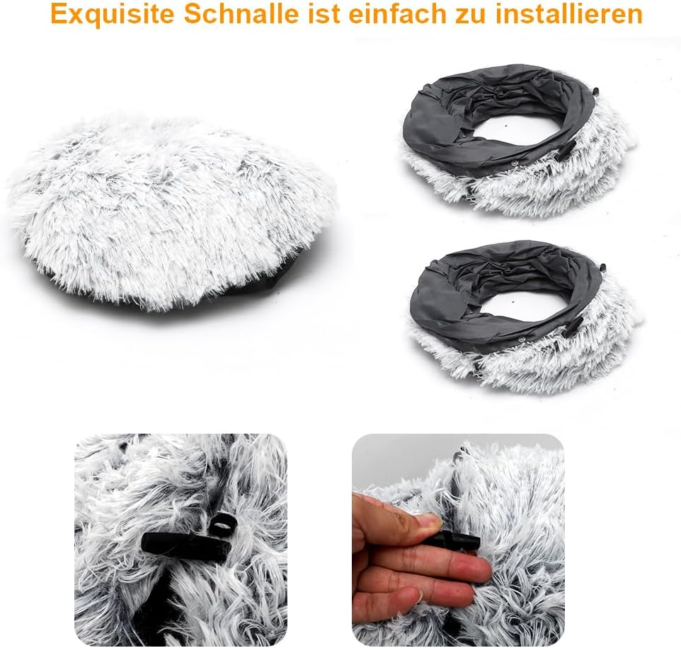 CEWROM Plush Cat Tunnel, Cat Bed for Indoor Cats, Cat Tunnel XXL Large Cats with Sleeping Area, Rustling Tunnel for Cats, Cat Tunnel XXL Ultra Soft round Doughnut Shape, Cat Toy Grey image number 2