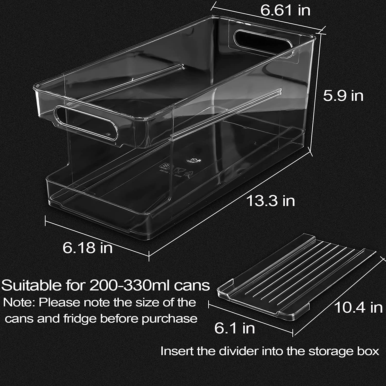 Fridge Rolling Can Dispenser 2-Tier Beer Can Organiser Soda Can Dispenser for Fridge Kitchen,Beer Rack for Kitchen Cupboard Pantry Cabinets Refrigerator Freezer Organisation image number 3