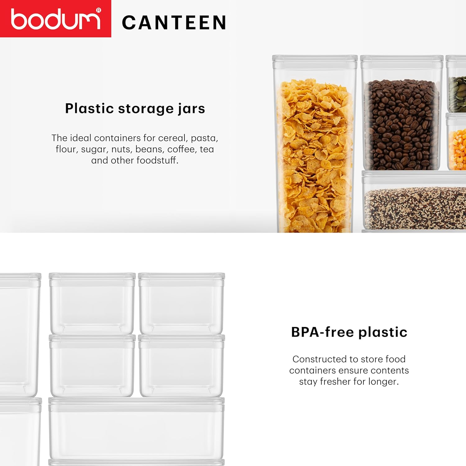 Bodum Canteen Set of 6 Jars 2 X 1 Litre / 1 X 1.2 L / 2 X 0.5 L / 1 X 2.6 L image number 1