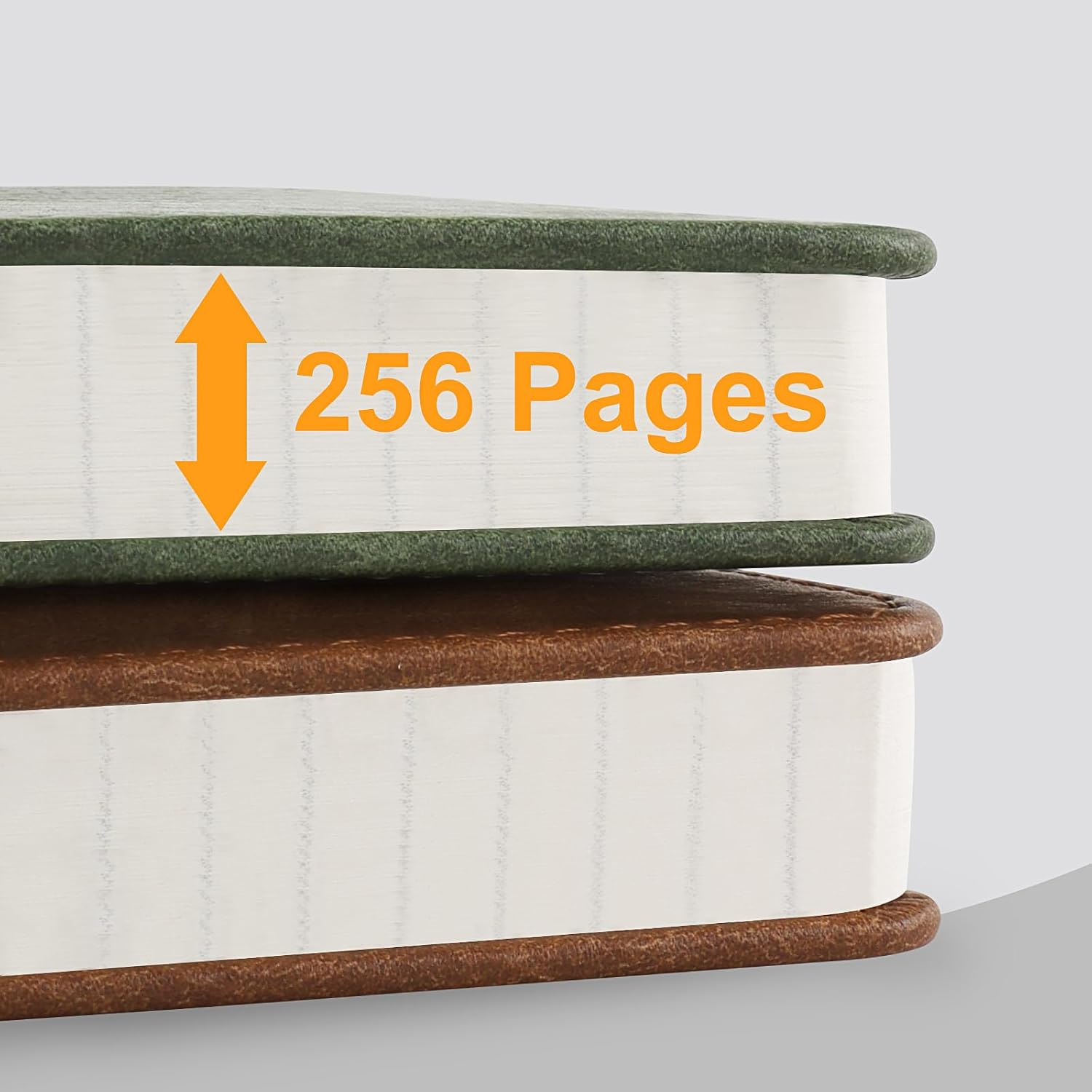 A5 Lined Journal Notebook with Tower Buckle, 256 Pages Leather Hardcover Notebook for Personal Writing, Study, Office, Travel Records(Dark Green) image number 3