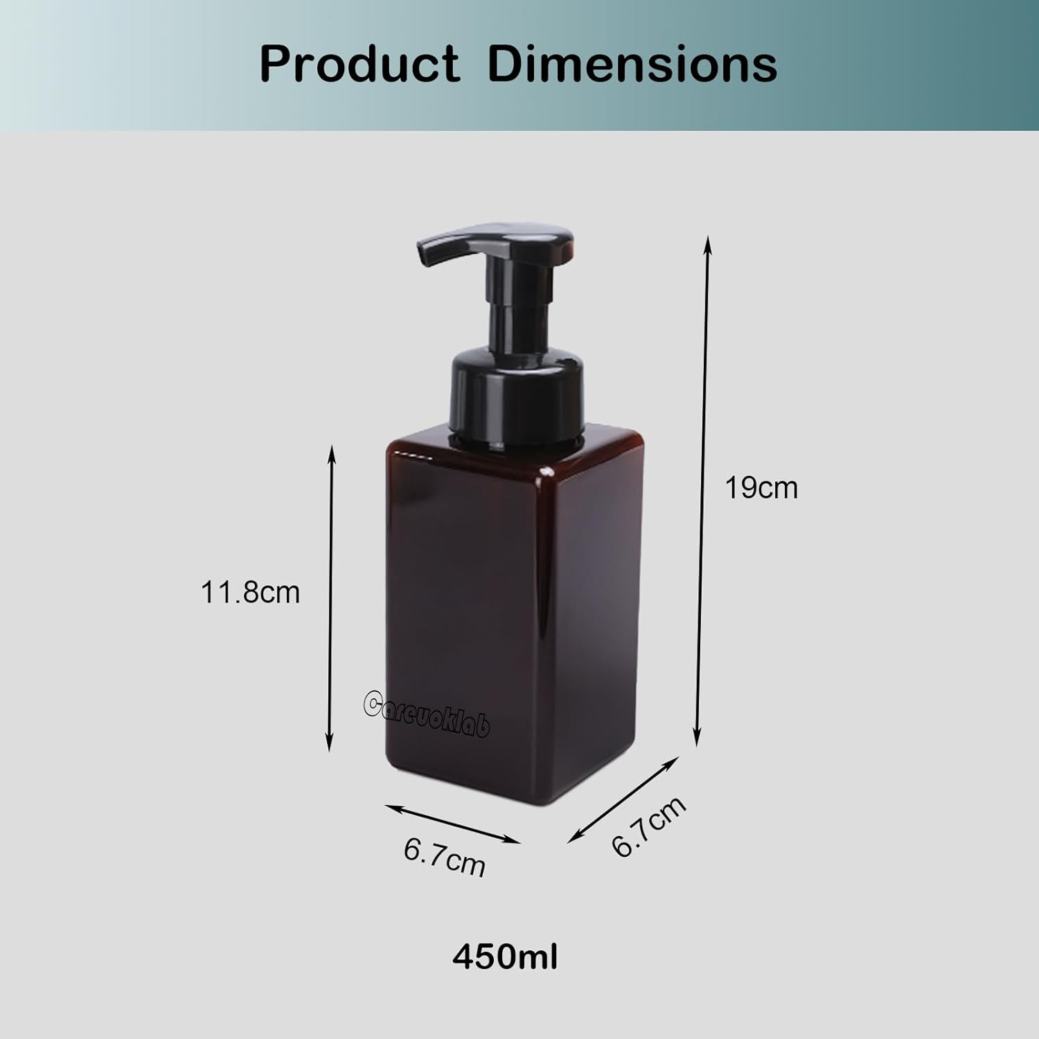 Careuoklab Foaming Soap Dispenser, 3 Pack 450Ml (15Oz) Refillable Pump Bottle for Liquid Soap, Body Wash, Shampoo image number 3