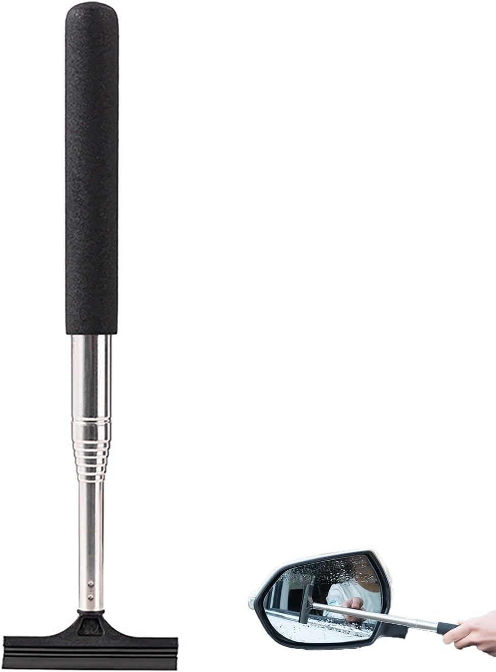 &zwnj;Taoluwin Car Window Squeegee, Retractable 98Cm Wing Mirror Wiper with Multi-Layer Brush, Soft Grip Handle, Portable Car Window Cleaner for Quick Water Removal&zwnj; image number 4