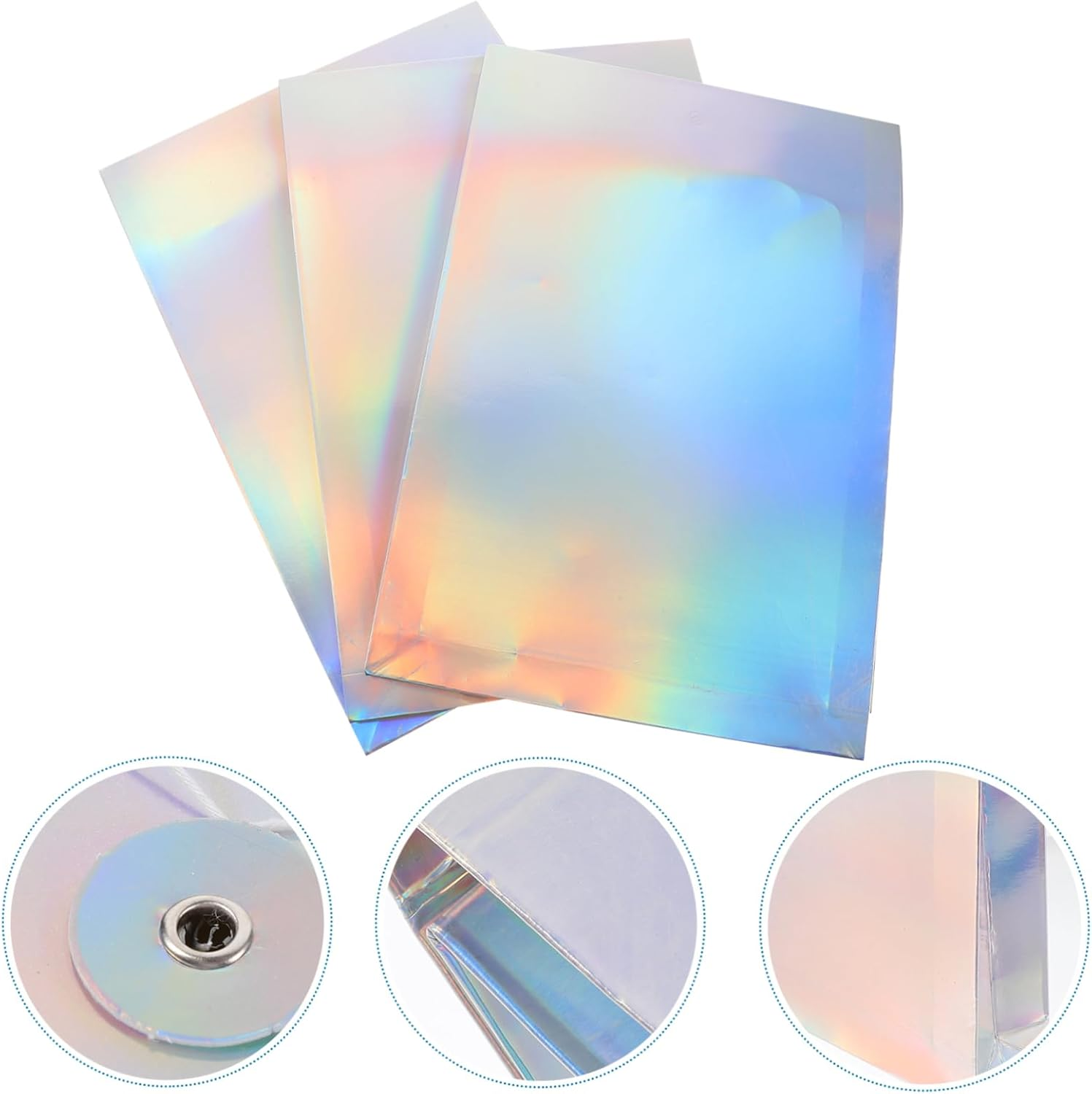 WEKAMOS 3Pcs File Bags Decorative Laser Document Organizers with Tie Closure Wear Packing Pouches for Office Home Student and Business Travel Storage image number 4