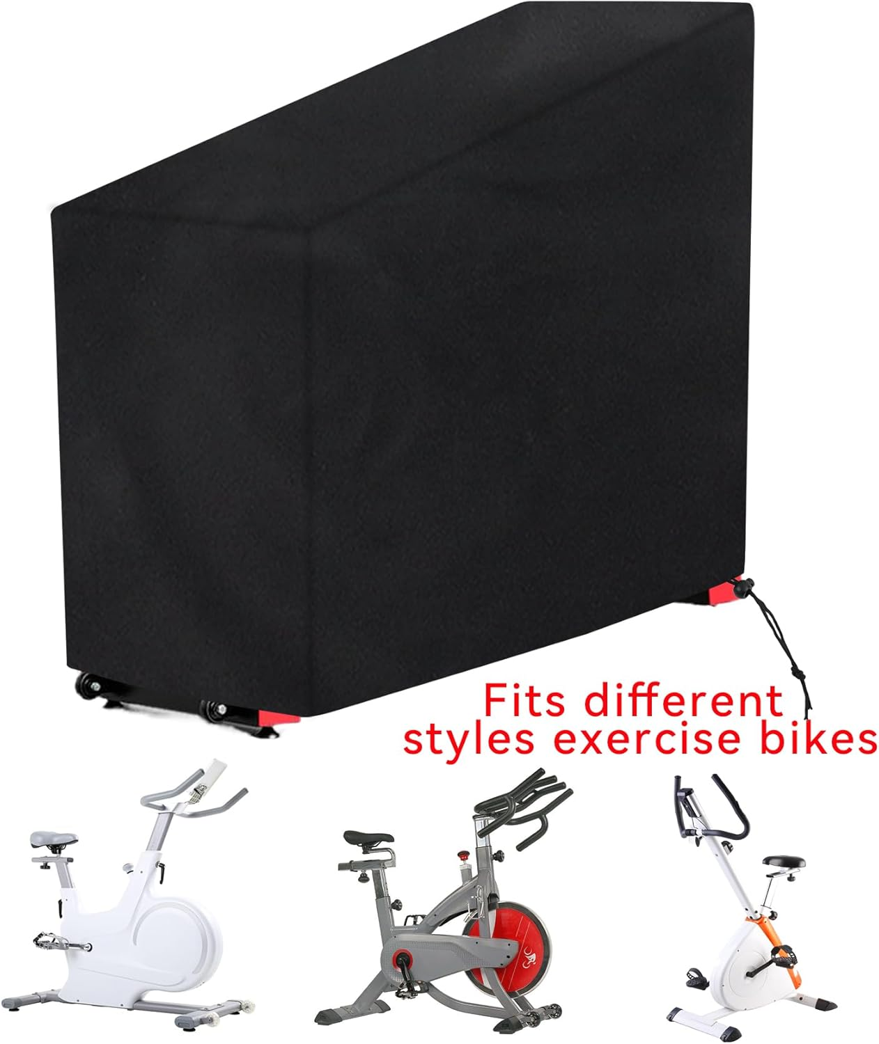 Klmnop Exercise Bike Cover, Waterproof and Dustproof Stationary Bike Cover, Upright Cycling Protective Cover for Indoor & Outdoor Fitness(Black) image number 2