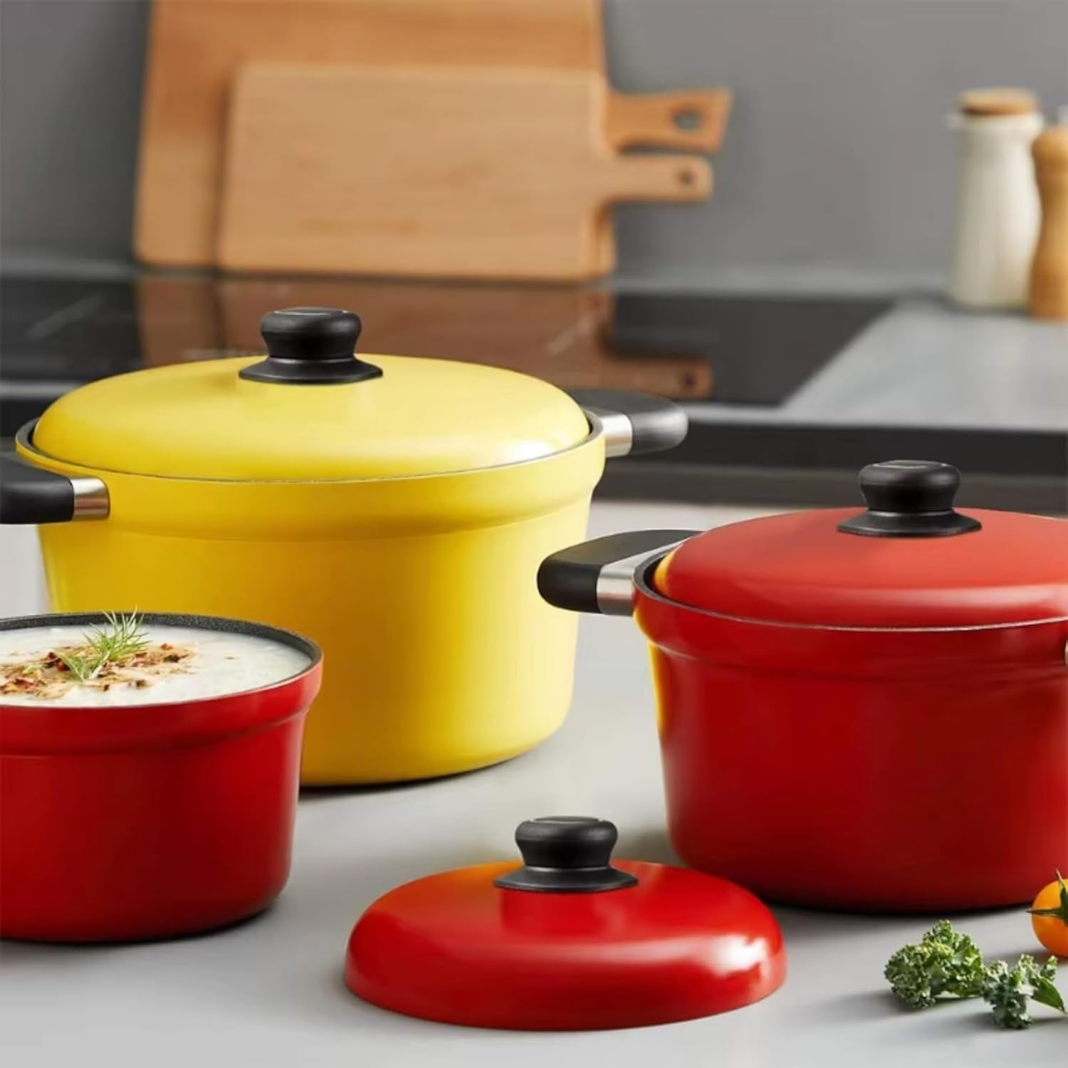 4Pcs Pot Lid Knobs, Bakelite Kitchen Cookware Universal Replacement Handle Knobs, Top Replacement Holding Handle for Casserole Kettle Cover Glass Saucepan Pot Lid image number 3