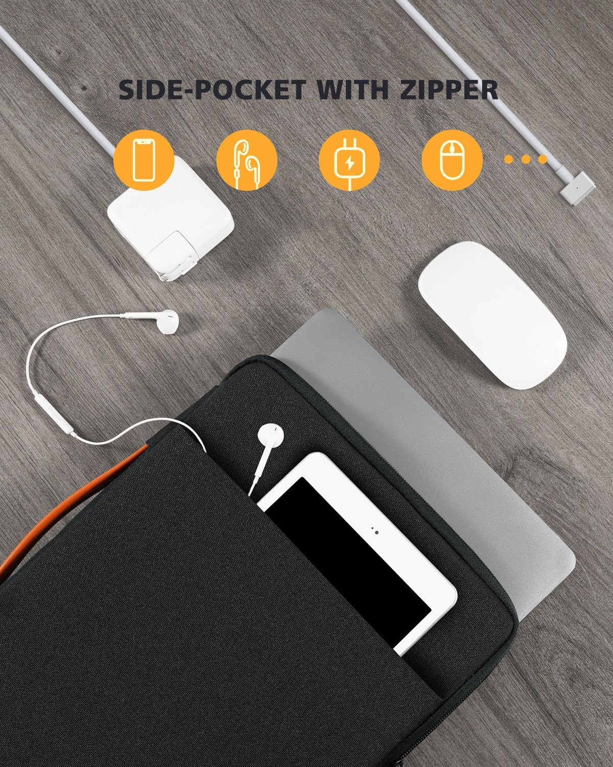 NIDOO 15.6 Inch Laptop Sleeve Case Computer Bag & Accessory Bag for 15.6" Lenovo Legion 5 / Ideapad Gaming 3I / Thinkpad T15 P15S E15 / 16" Legion 7 / Legion 5 Pro/Yoga 7I / Galaxy Book3 Acer HP image number 6