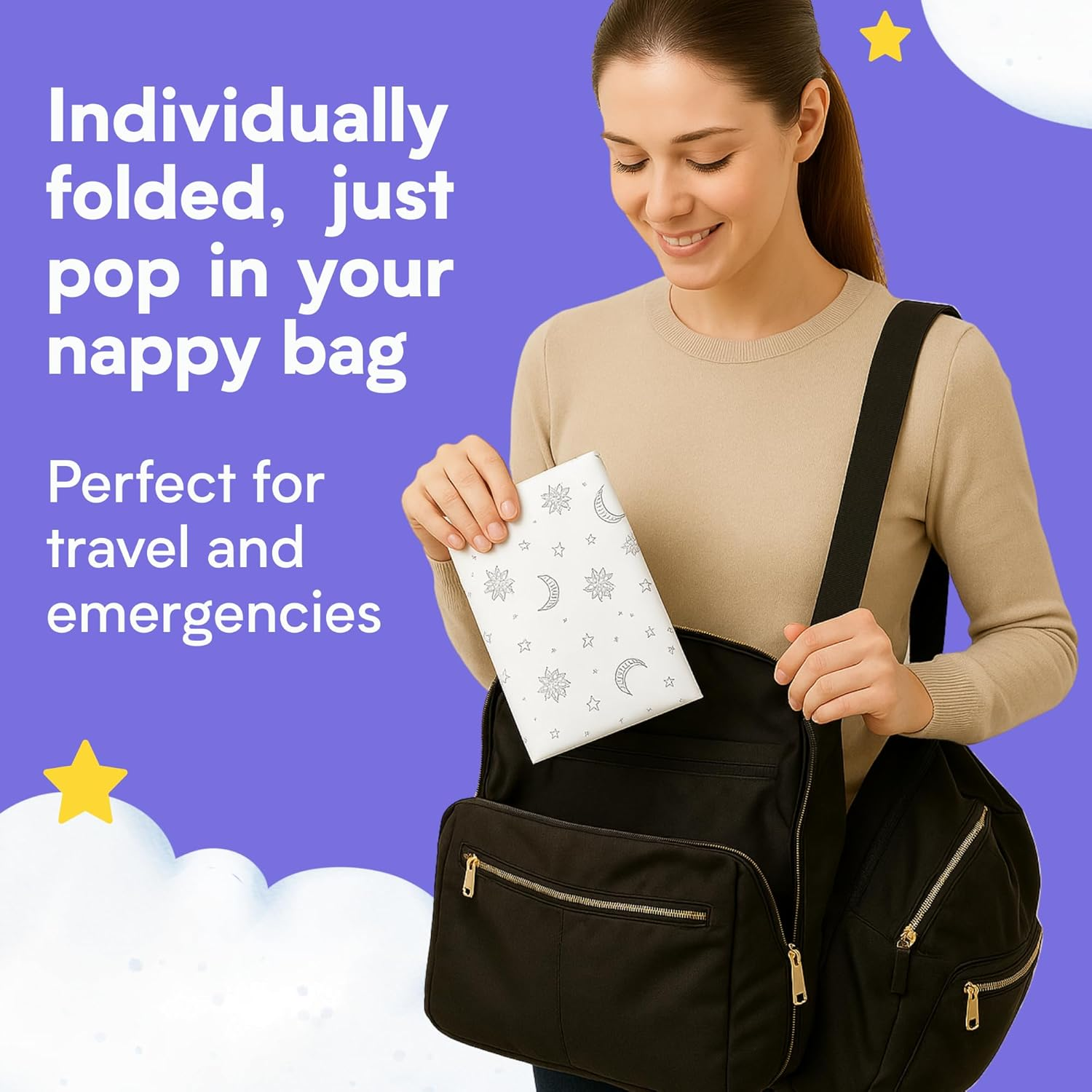 Eli with Love Disposable Baby Changing Pads - Soft, Waterproof & Leakproof Liners Absorbent Underpads - Large Travel Size Diaper Changing Mat for Home, Car, Diaper Bag - (20 Pack, Boho) image number 6