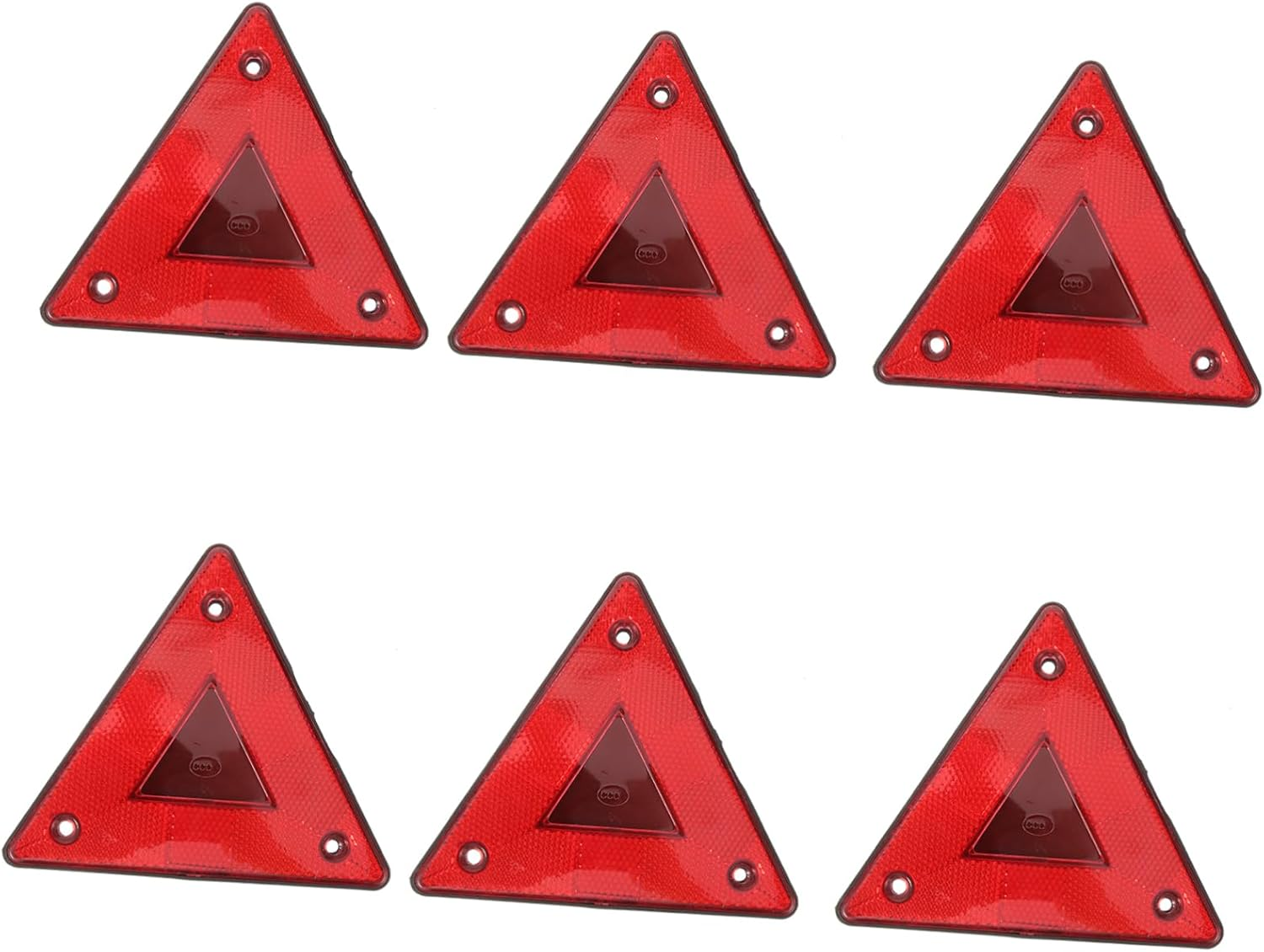 6Pcs Triangle Reflectors for Vehicle Safety Slow Moving Car Warning Signs High Visibility Reflective Triangle Kit Construction Easy Install and Replace image number 5