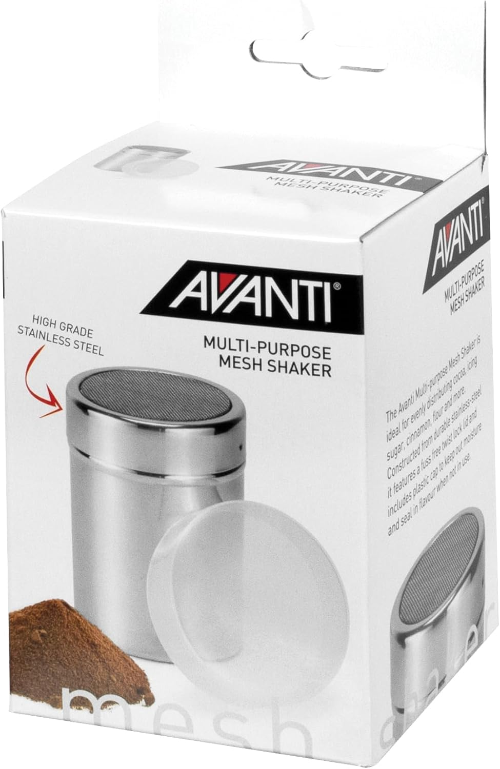 Avanti Stainless Steel Mesh Top Shaker, Silver