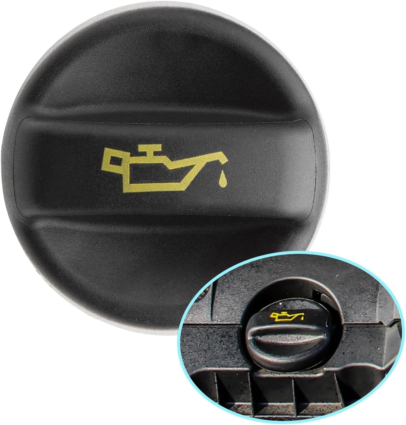 Engine Oil Filler Cap 9670015080, Fuel Tank Filler Cap Well Sealed Oil Cap Replacement Compatible with Ford 107 206 207 208 2008 307 308 Vivaro C B-Max Peugeot Citroen DS 207 208 301 308 508 C5 DS3 image number 1