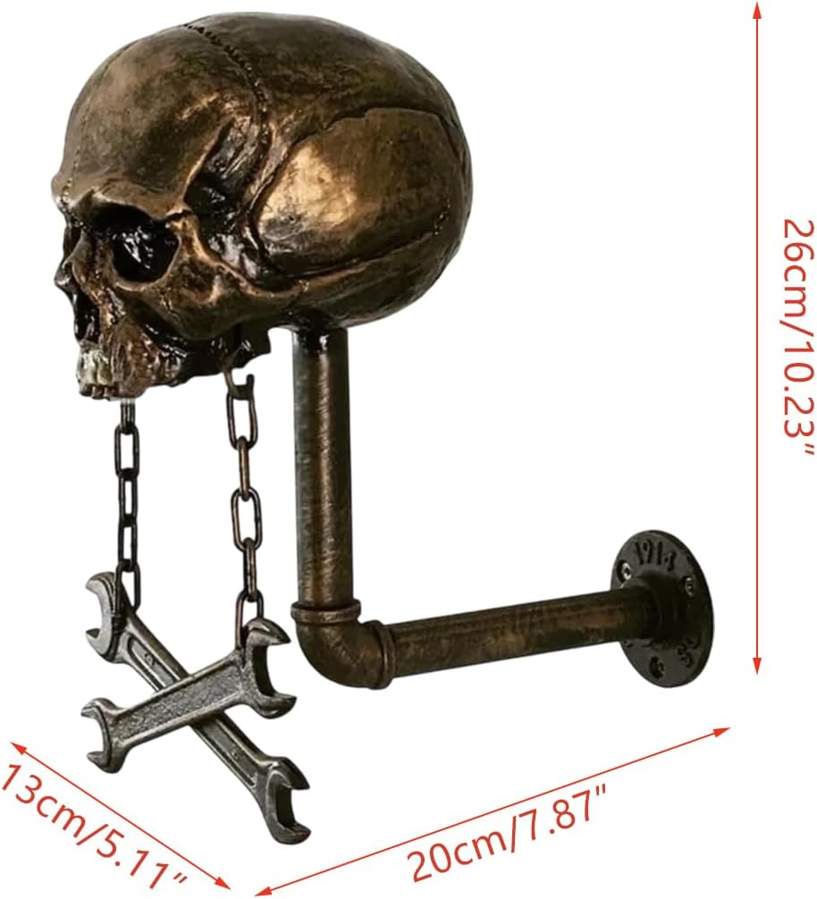 AIMALL Removable Resin Skull Wall Decor for Helmet Display, Realistic Ghost Head Bone Ornament for Halloween Atmosphere, Horror Theme Home Office Decoration image number 5