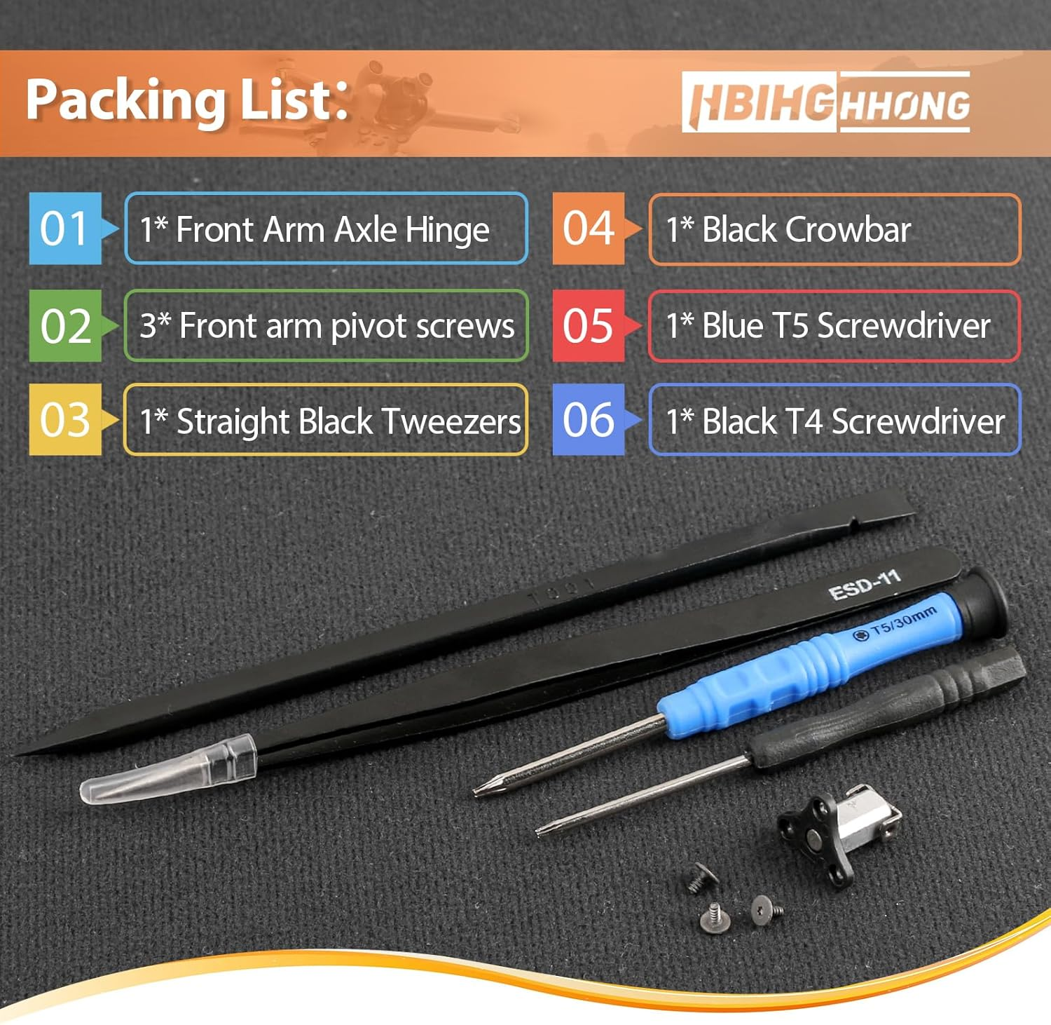 Front Arm Axis Replacement for DJI Mini 4 Pro/Mini 3 Front Arm Shaft Screws Arm Hinges for DJI Mini 3 Drone Accessories Parts with Repair Tools（Screws 3Pcs） image number 6