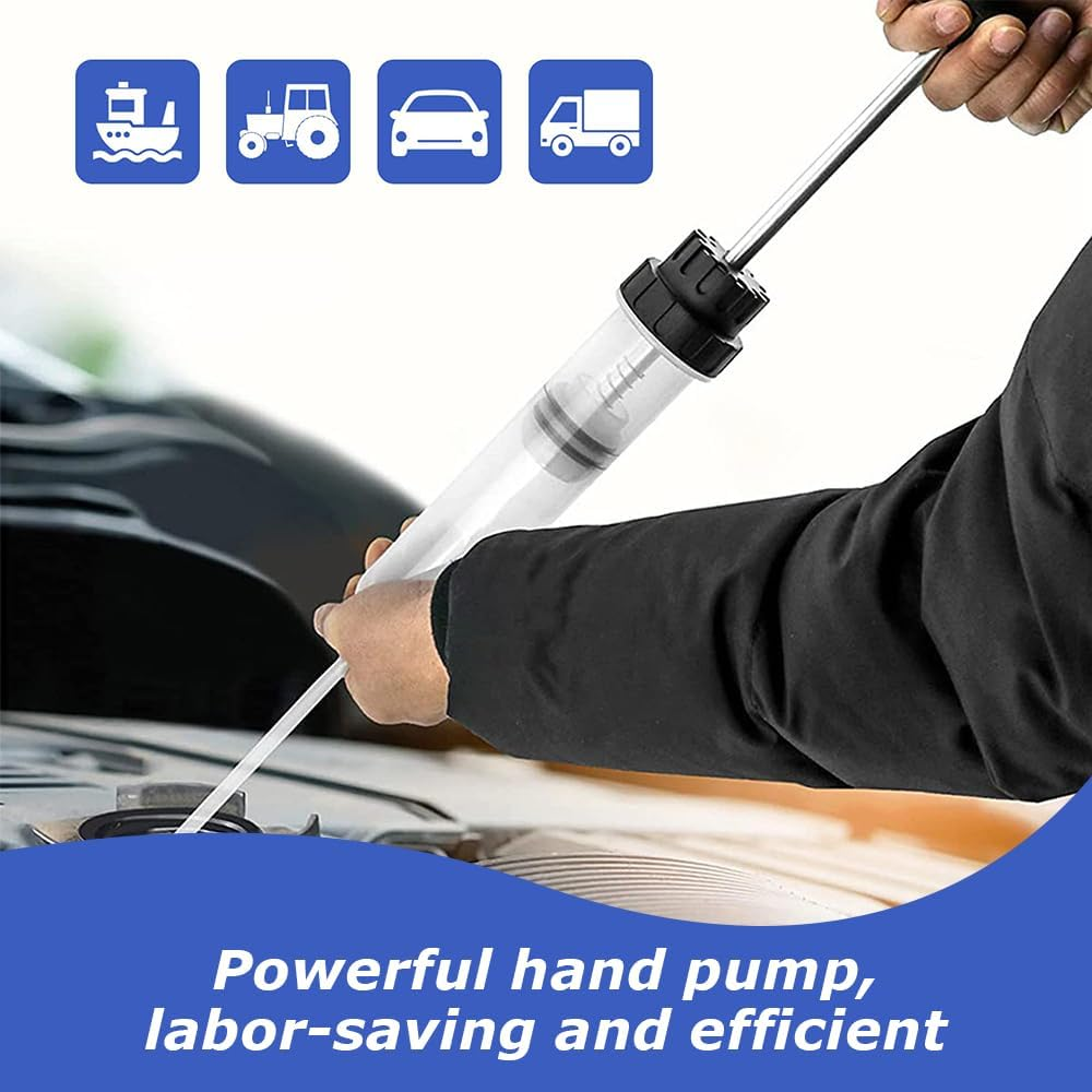 500Cc Oil Fluid Extractor and Filler Pump, Oil Change Syringe with Hose, Manual Vacuum Suction Pump, Suitable for Brake Fluid, Transmission Oils, Coolant, Engine image number 6