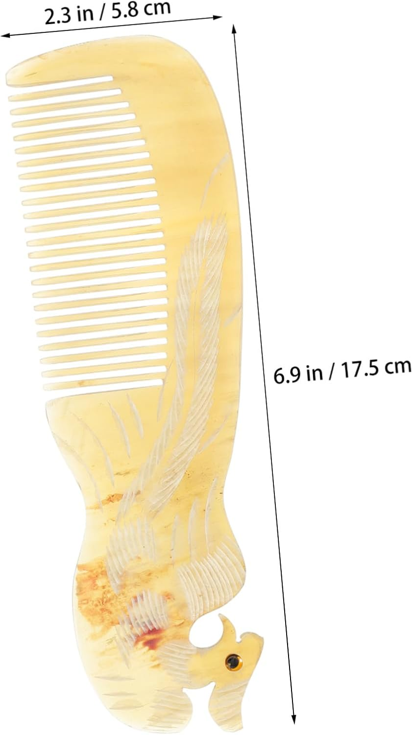 MUSISALY Natural Horn Hair Comb Smooth Edges Massage Tool Lightweight Portable Hair Styling Accessory for Home and Salon Use Random Color