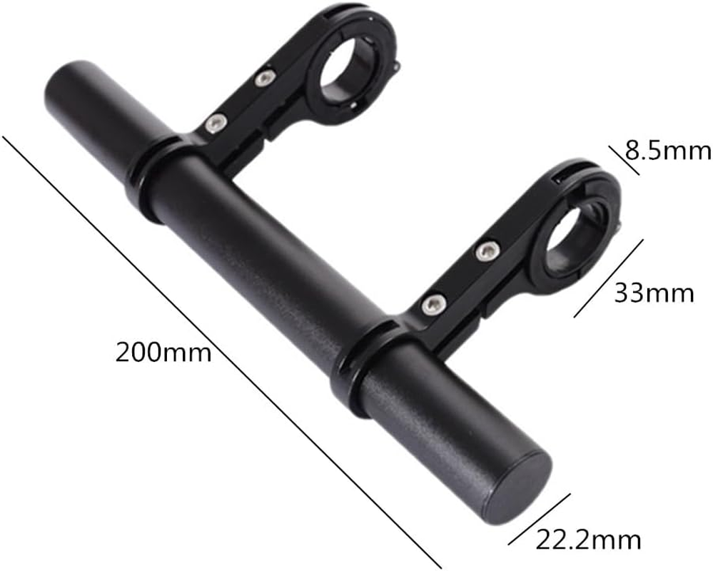 Bike Handlebar Extender Multifunction Double Bike Handlebar Extender Aluminum Alloy Super Long Clamp Bracket Accessory Handlebar Extension Rack for Holding Bicycle Speedometer (Double Clamp - 20Cm) image number 1