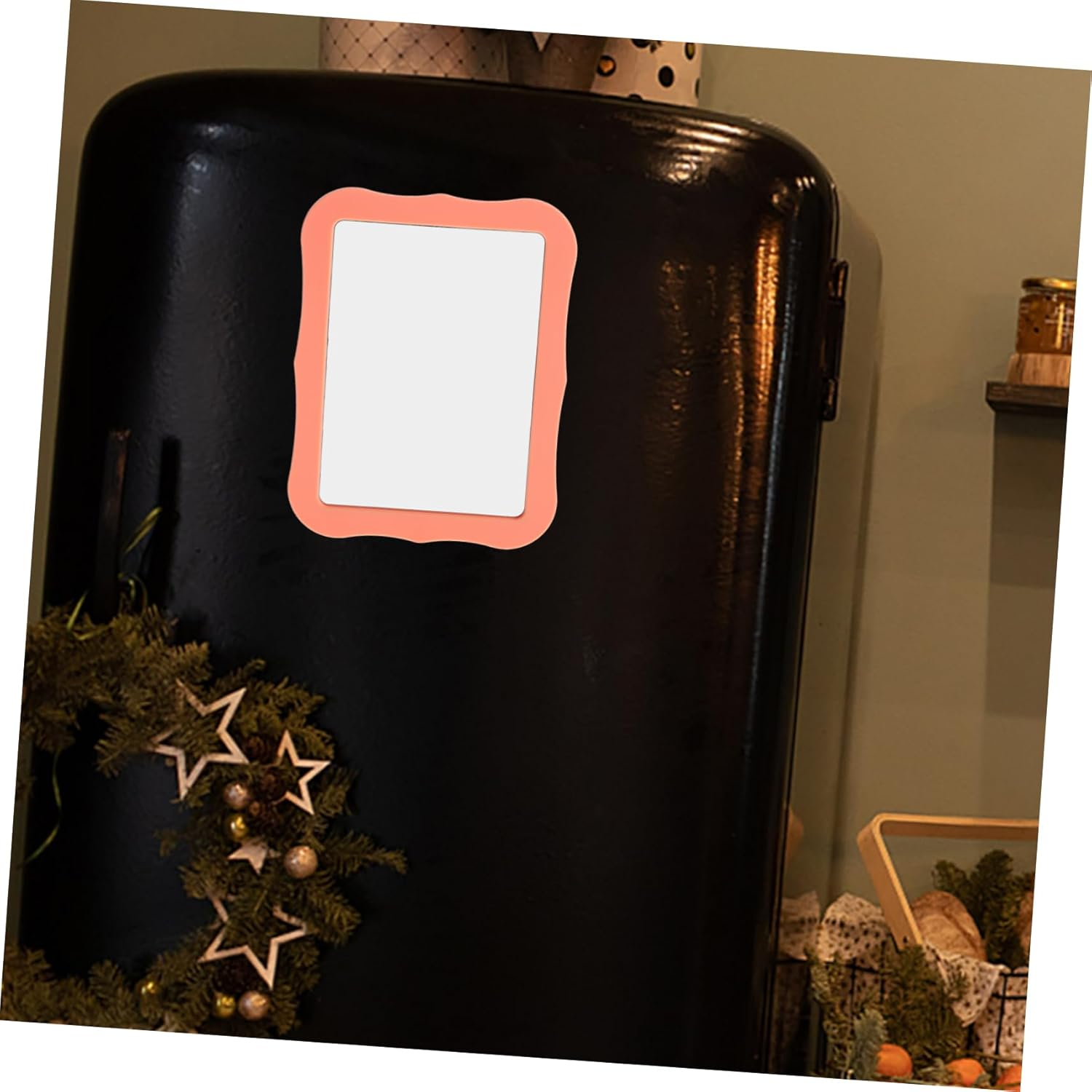 ULTECHNOVO Magnetic Mirror for Locker 5X7 Inch Orange Decorative Cabinet Mirror Magnetic Dressing Table for Home Office School Use - Orange image number 3